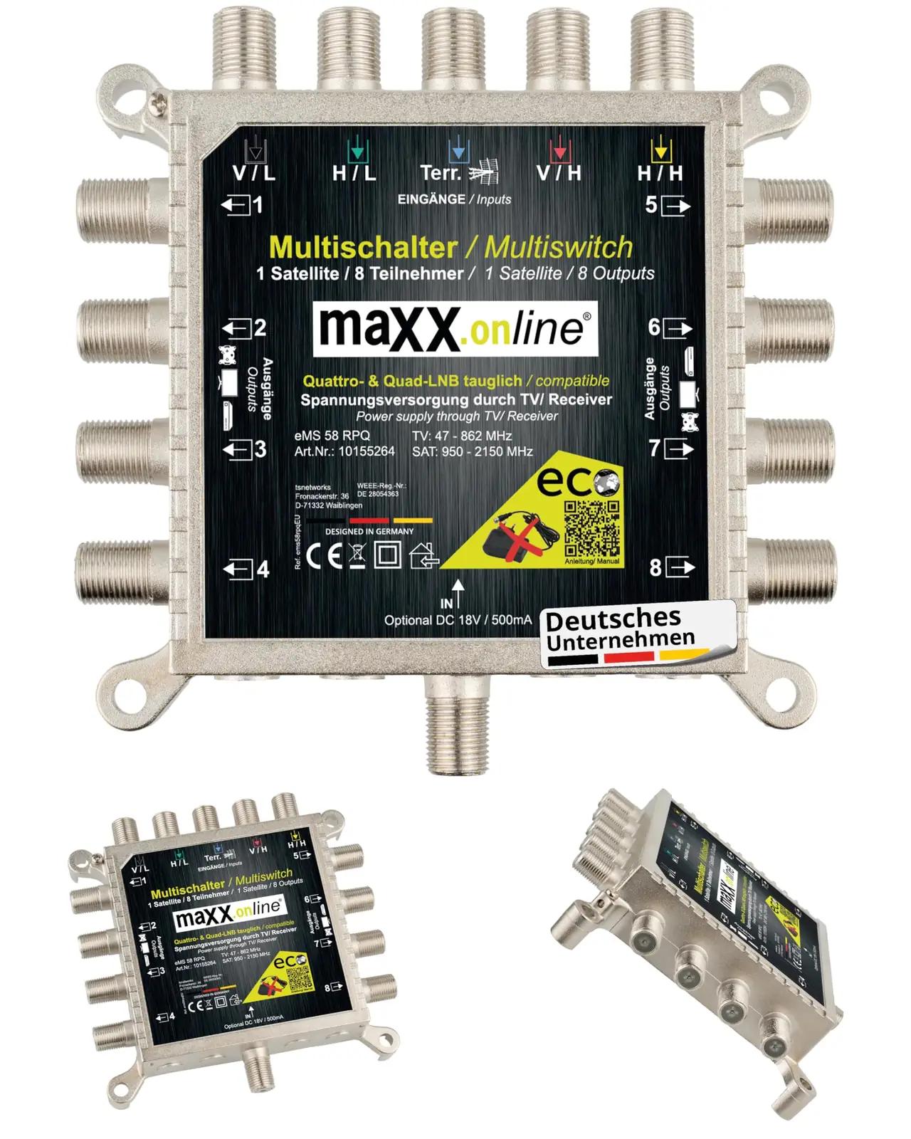 maxx.onLine satelliitmähis 8-kohaline multischalter