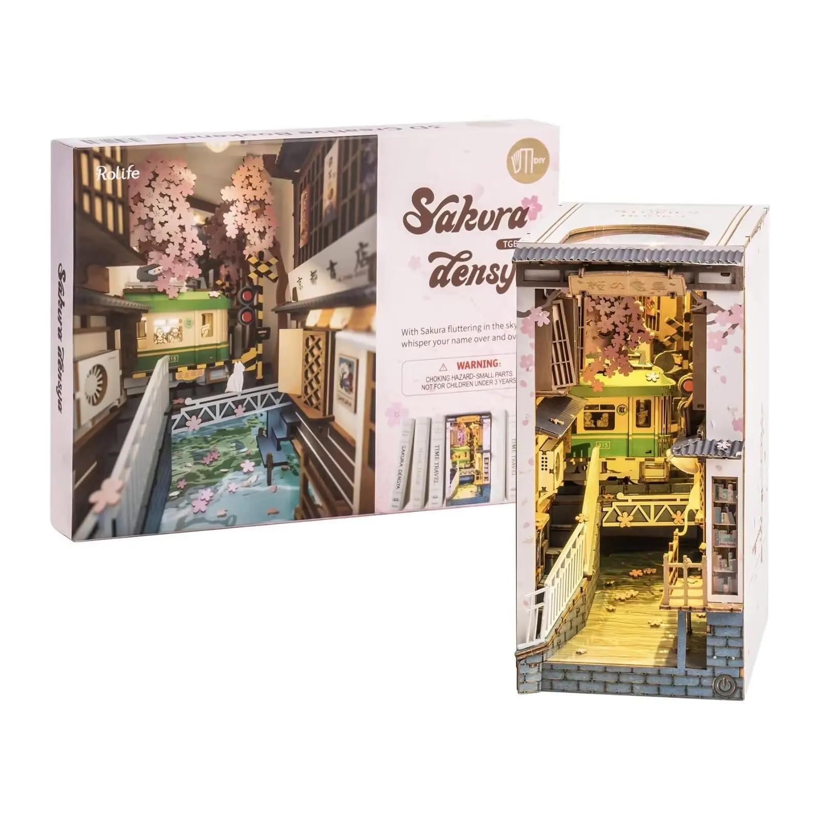 Rolife puidust Sakura Densya DIY raamaturiiuli diorama (kingitus) – pilt 8