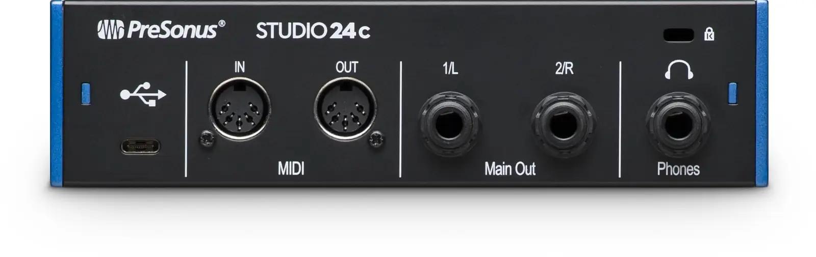 PreSonus heliliides Studio 24c – kompaktne salvestuse lahendus – pakend ja tarvikud