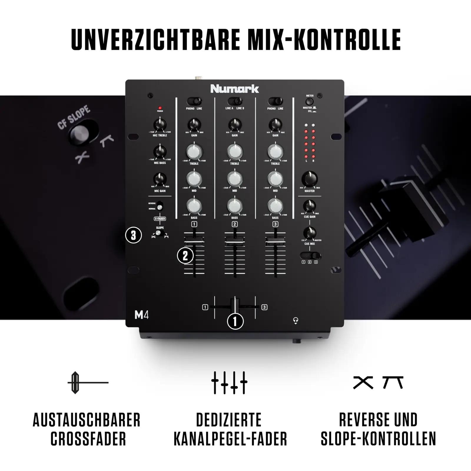 Numark DJ-mikser M4 Black — tugev konstruktsioon ja lihtne – kasutusnäide