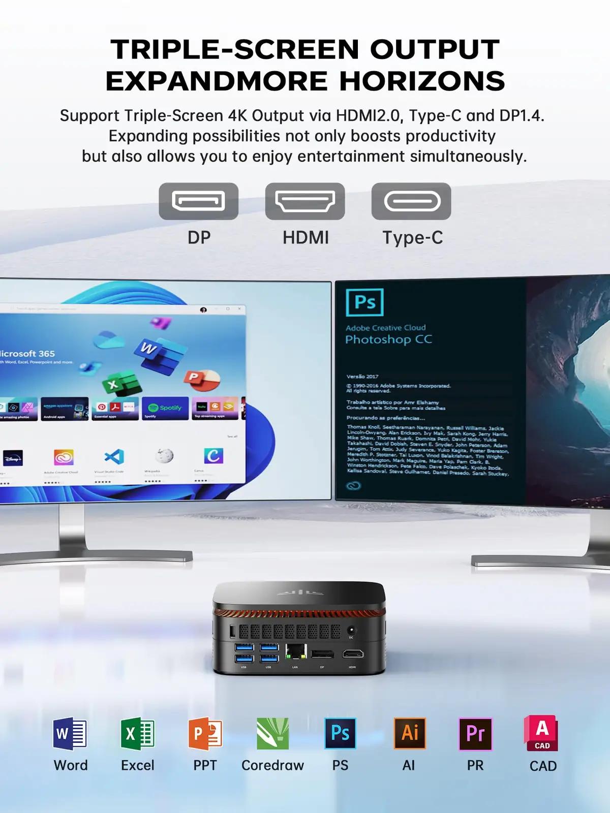 ACEMAGICIAN mini-PC Ryzen 4300U — kompaktne kodukino ja kontor – kasutusnäide