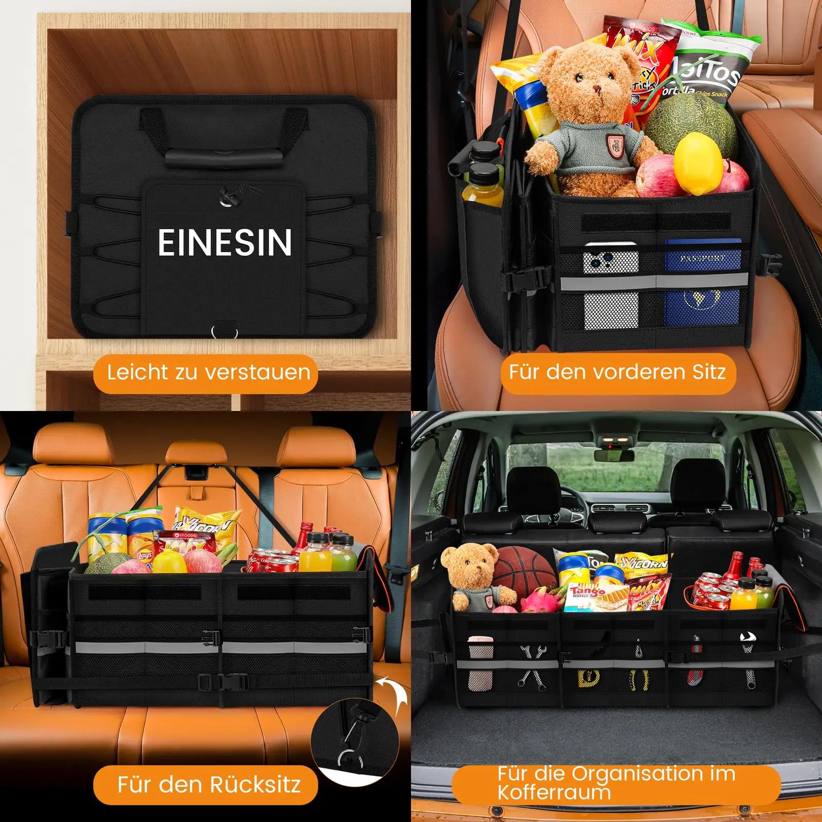 Einesin suur ja vastupidav pagasiruumi organizer + jahutuskott – detailne vaade