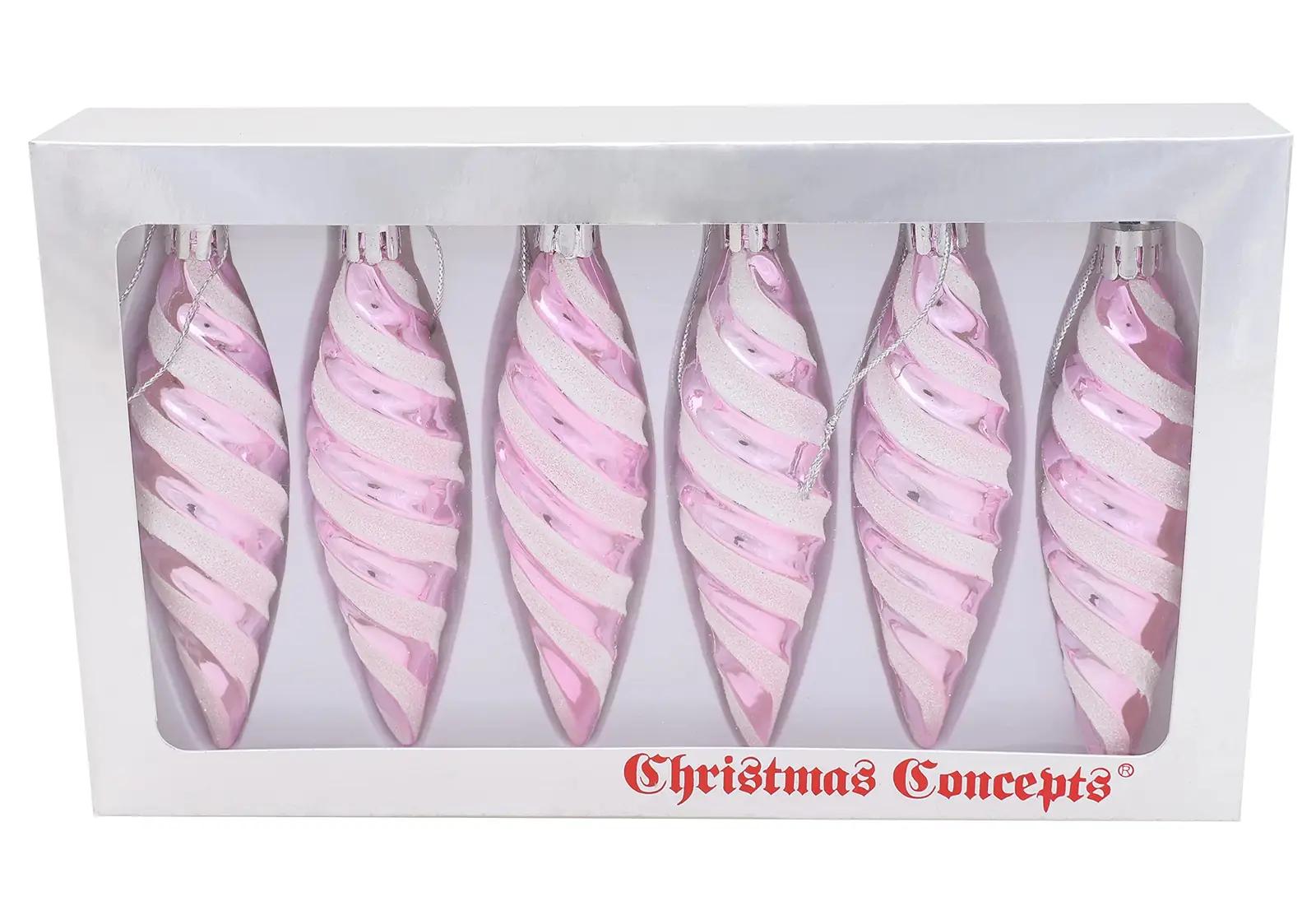Christmas Concepts roosa 110 mm spiralkuulide komplekt (6 tk) – pilt 7