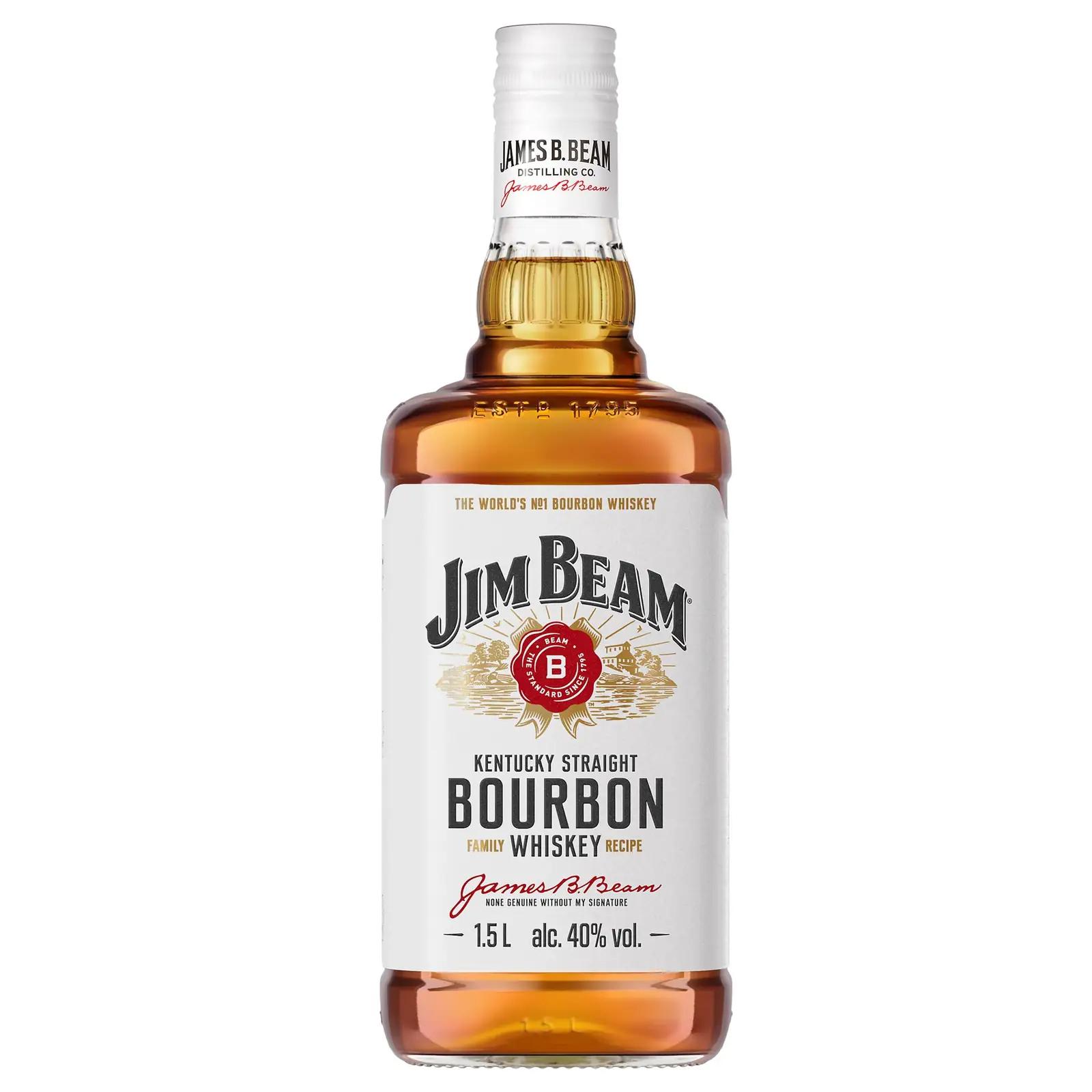 Jim Beam bourbon 1,5 l — pehme maitse ja kinkeks sobiv pudel