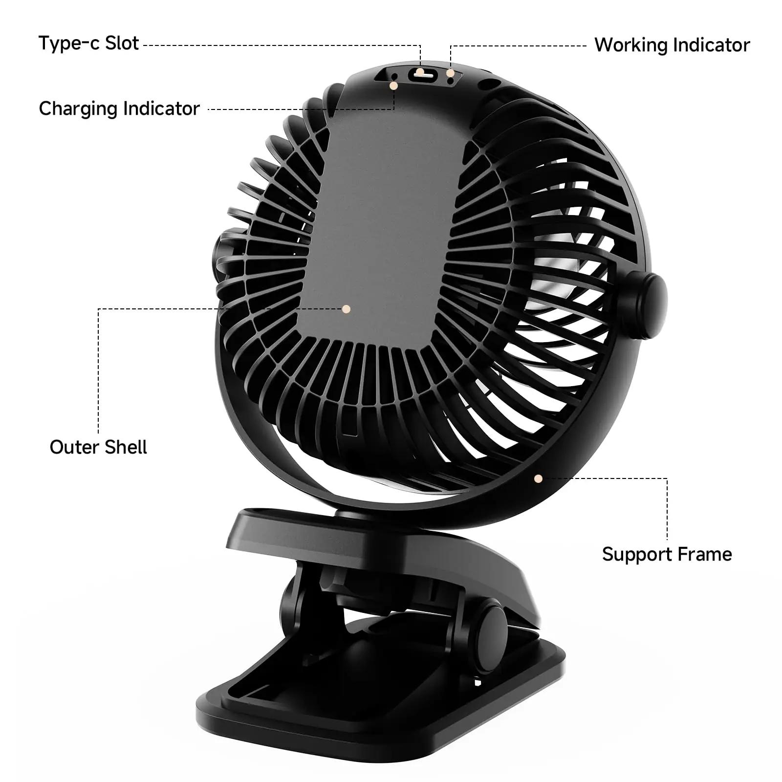 QHUI kompaktne laualiitena ventilaator — aku ja USB-ühendus – pilt 8