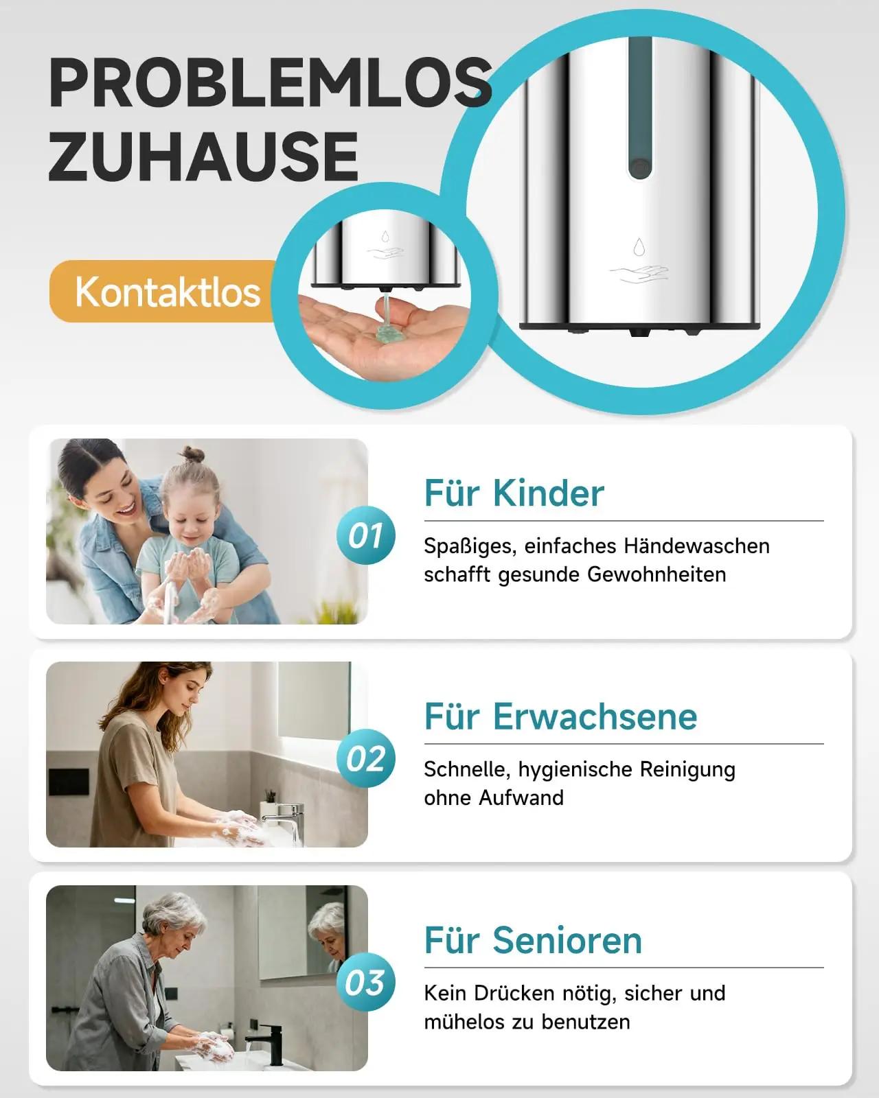 AIKE roostevabast terasest automaatne seepjaotus 750 ml – kasutusnäide