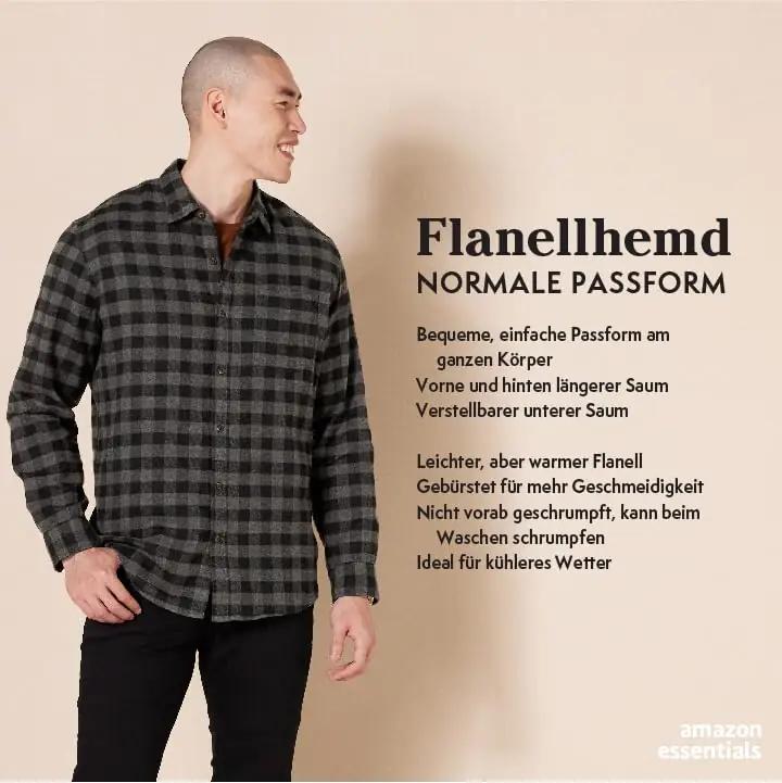 Amazon Essentials puuvillane flanellhemd — mugav igapäevaks – detailne vaade