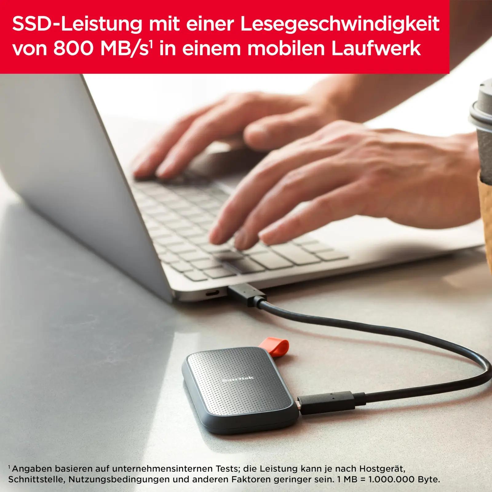 SanDisk kerge ja vastupidav 2 TB kaasaskantav SSD — kiire – kasutusnäide