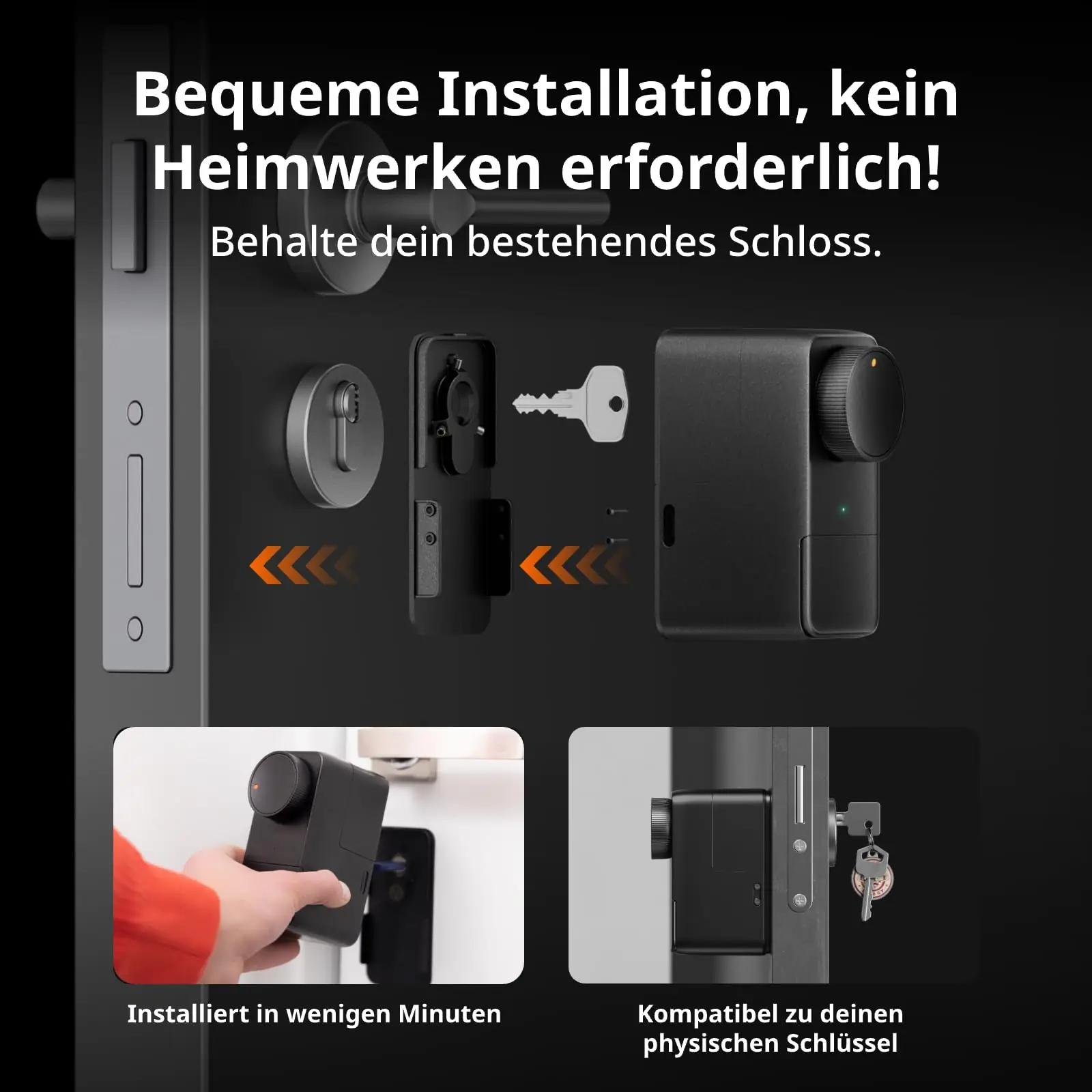 SwitchBot nutikas aluminiumist ukselukk touchscreeniga — – pakend ja tarvikud