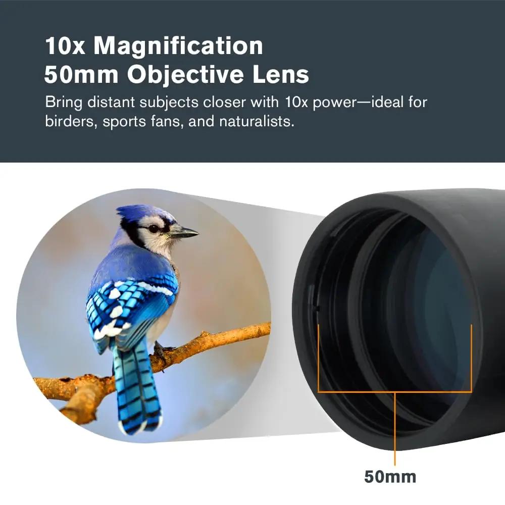 Celestron vastupidavad vaatluskaugendi 10×50 – tugev kummkate – pakend ja tarvikud