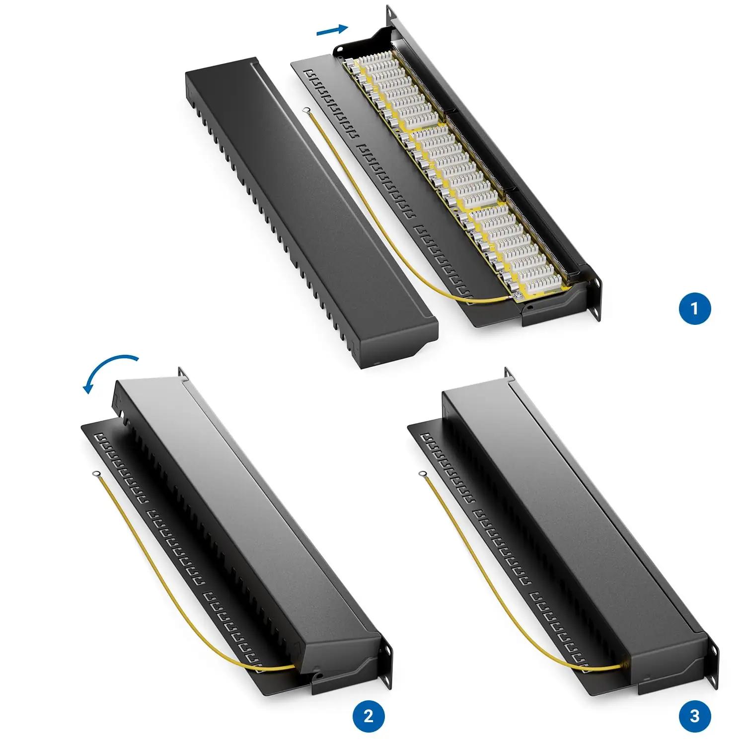 deleyCON metallist 24-port Cat6 patchpanel – organiseeritud võrk – kasutusnäide