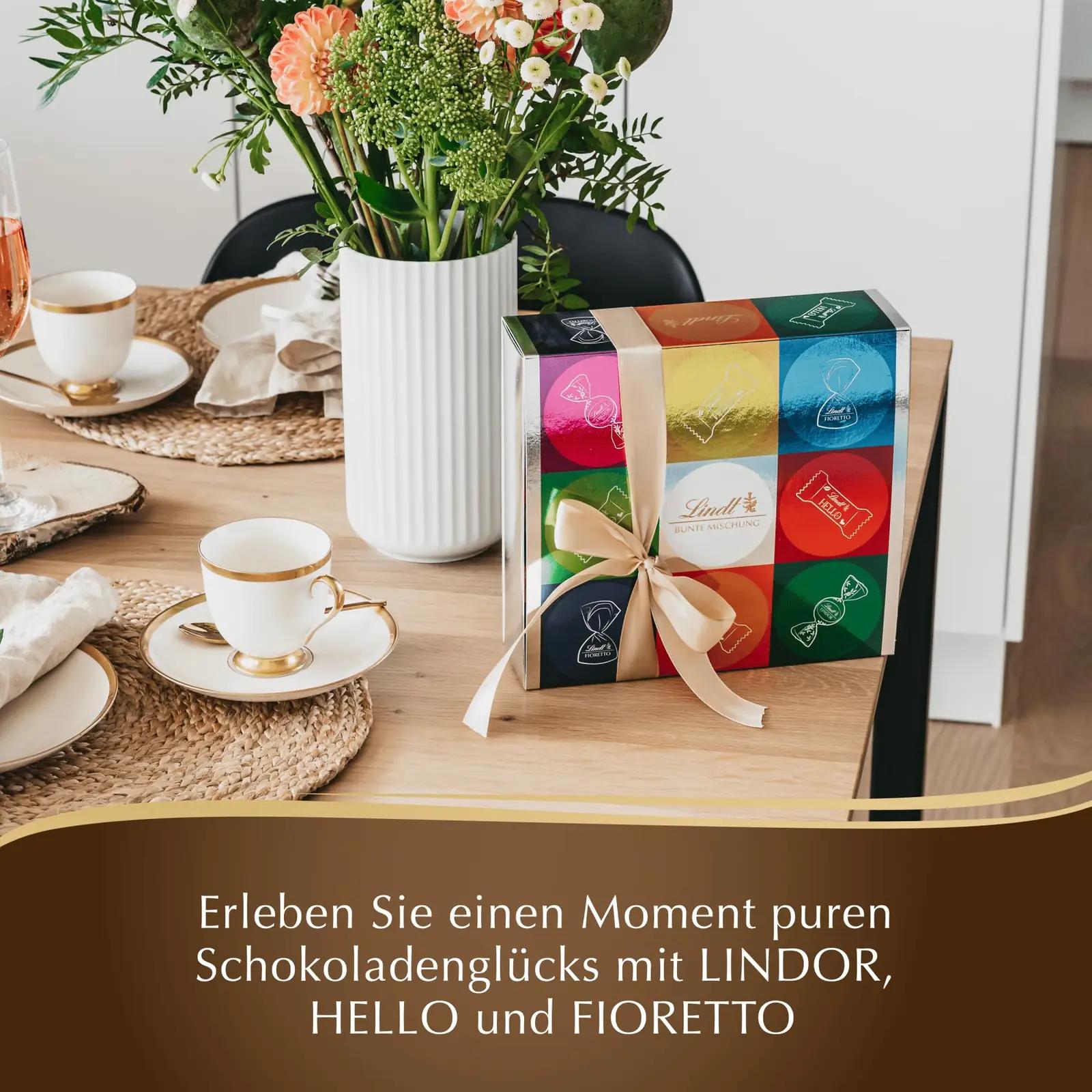 Lindt šokolaadipakk 815 g – värvikas kinkekomplekt – detailne vaade