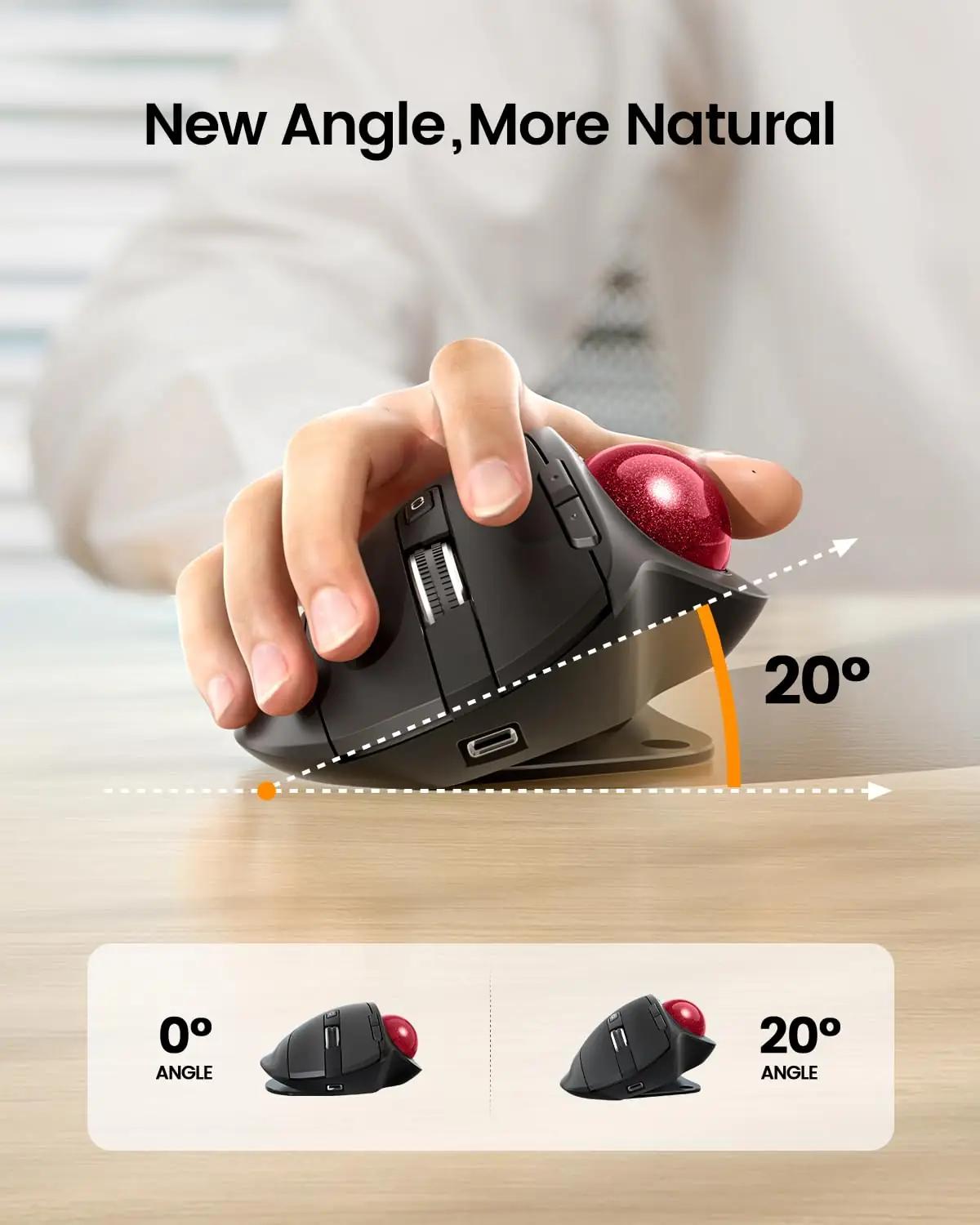 ProtoArc ergonoomiline Trackball-hiir – patareivaba kontoriks – detailne vaade
