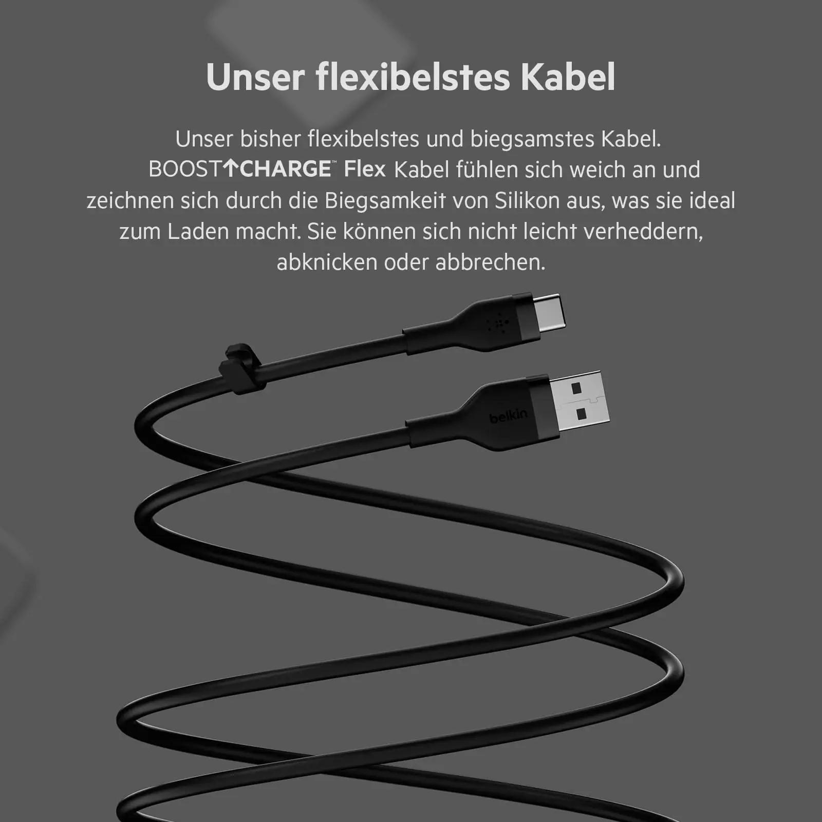 Belkin silikoonist vastupidav USB-C laadimiskaabel 3 m – kasutusnäide