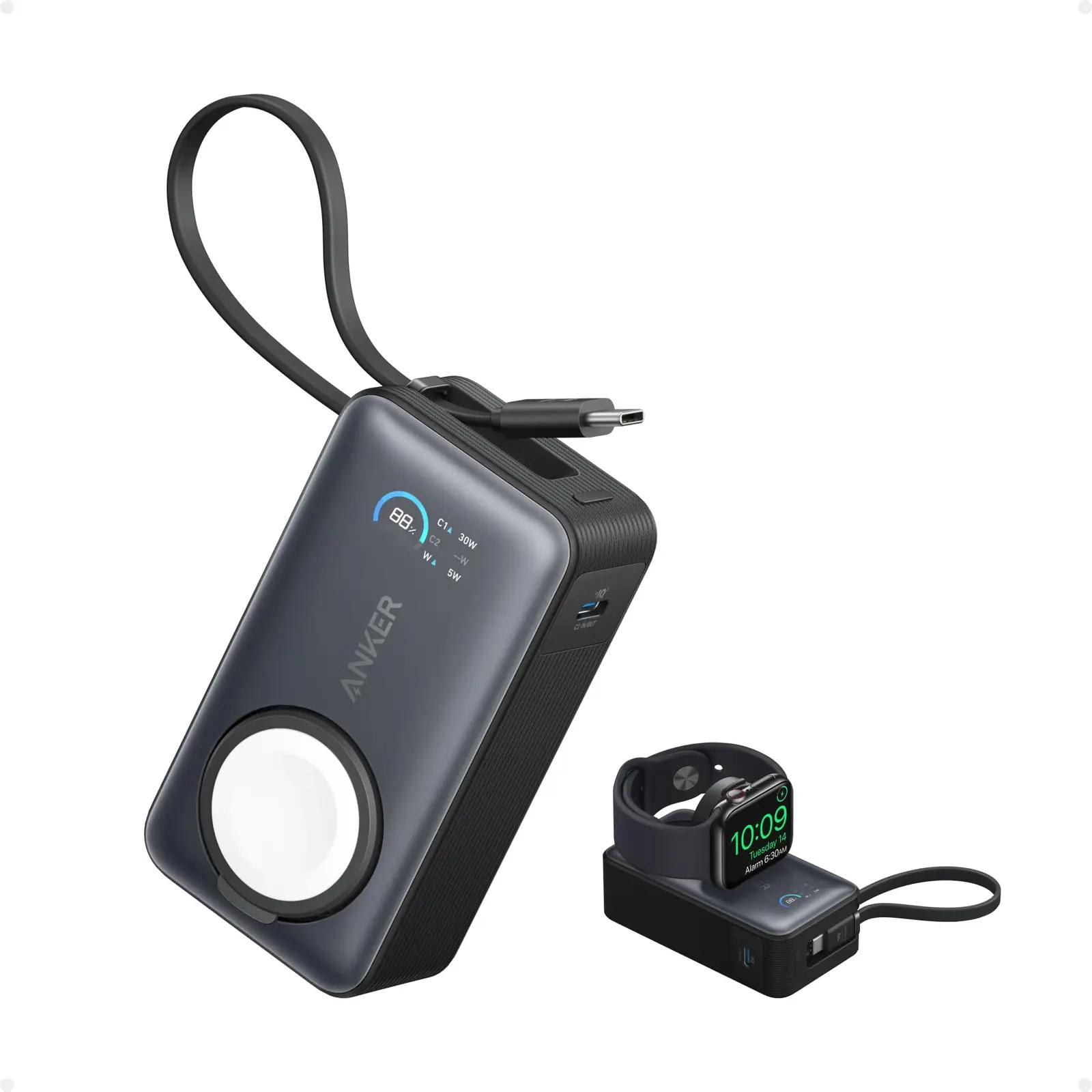 Anker kompaktne 10 000 mAh MagGo powerbank — juhtmevaba laadimine