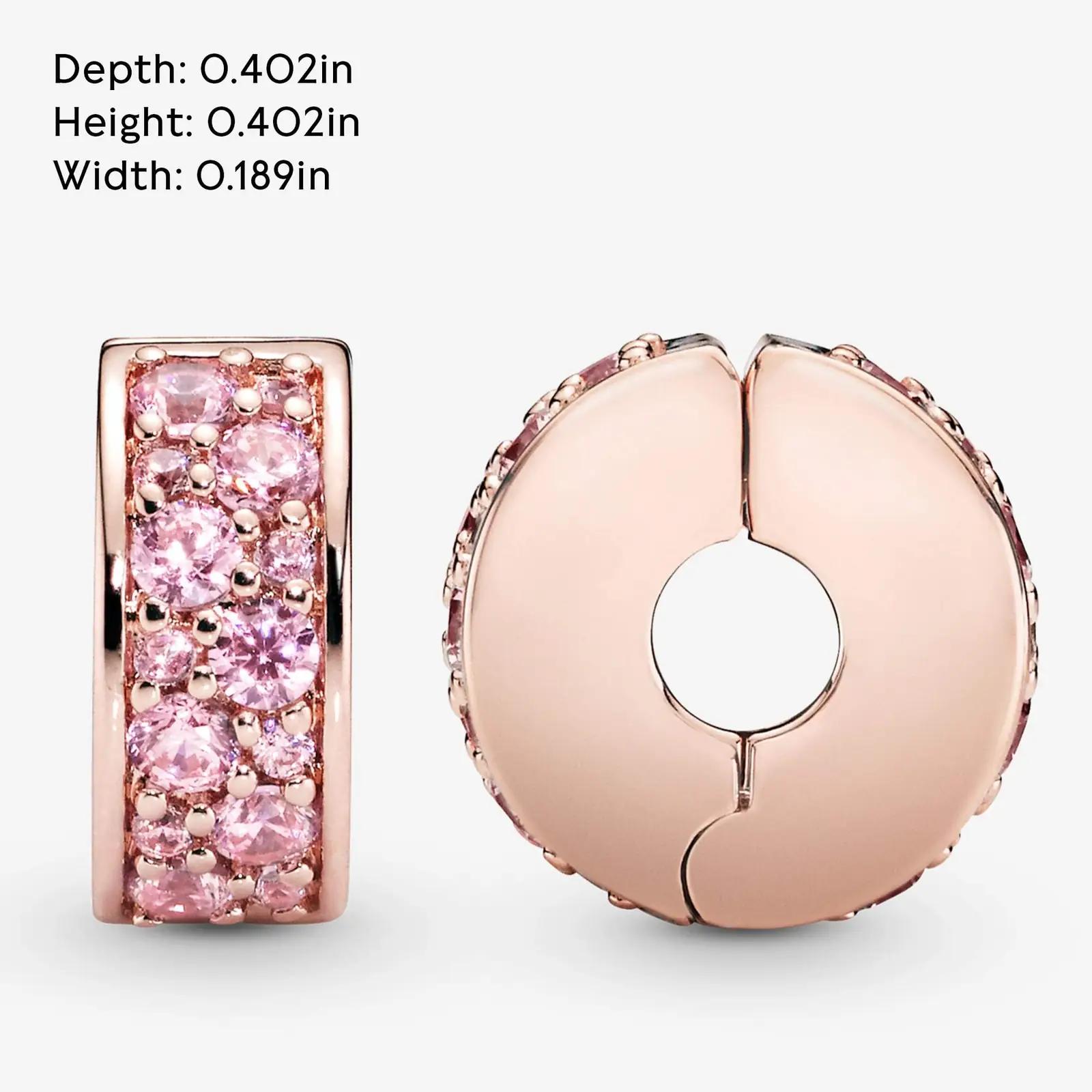 PANDORA roosakuldne pavé clip – elegantne ripats charm kingitus – pilt 6