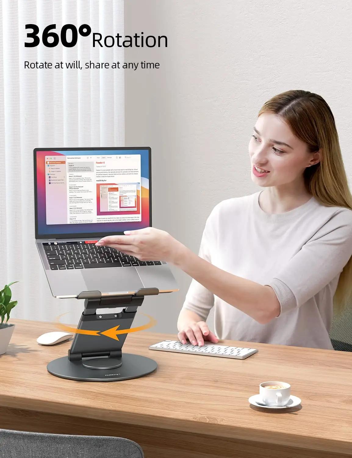 Nulaxy ergonoomiline alumiiniumist sülearvutihoidik — – detailne vaade