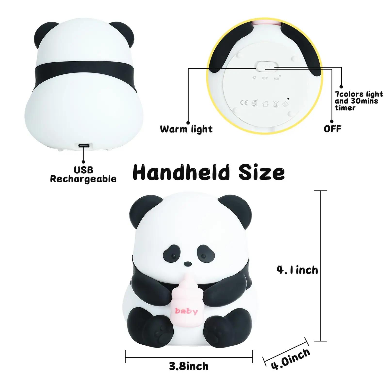 LOVERUIS pehme silikoon-panda öölamp — laste magamiseks ja – pilt 7