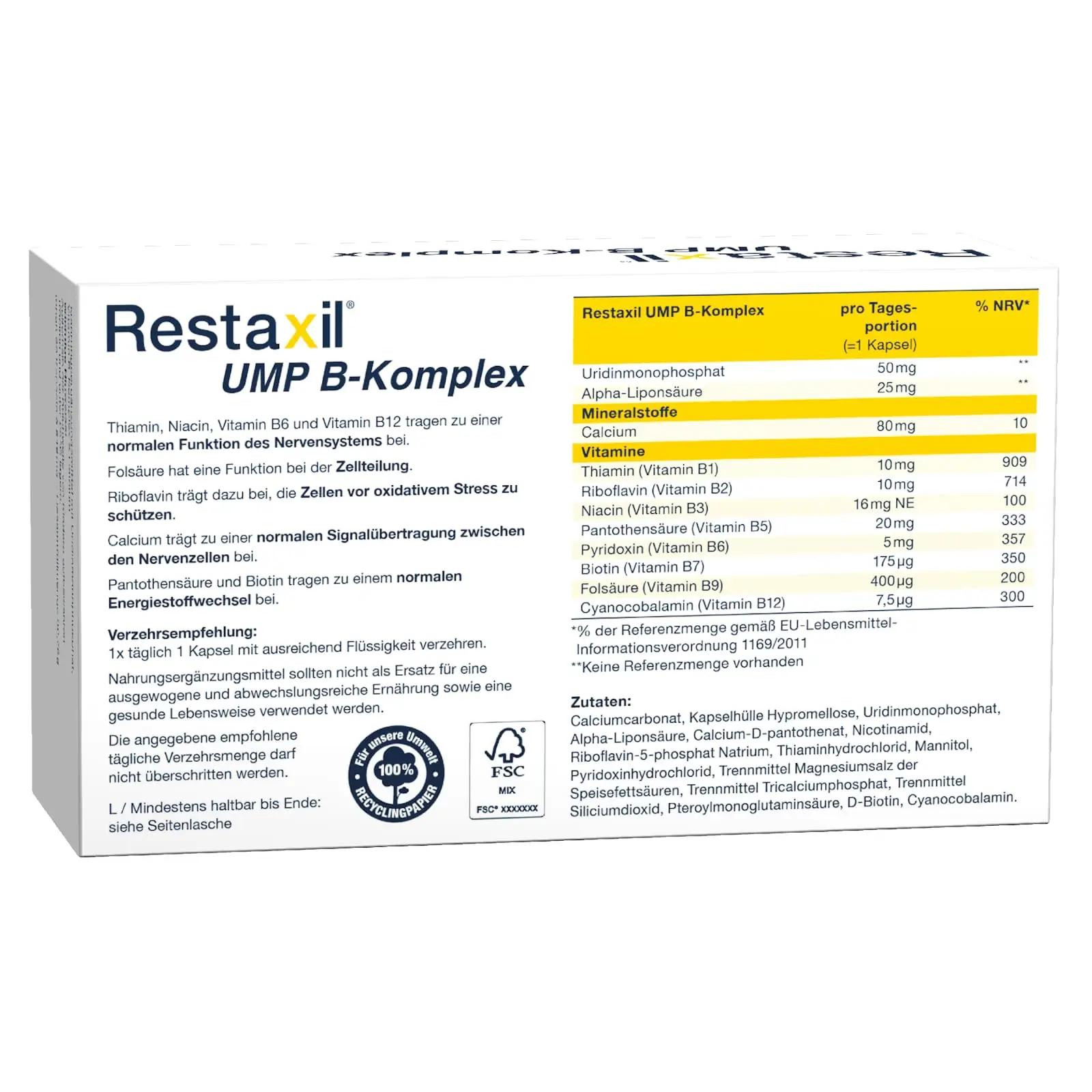 RESTAXIL 16198926 b-kompleks – detailne lähivaade