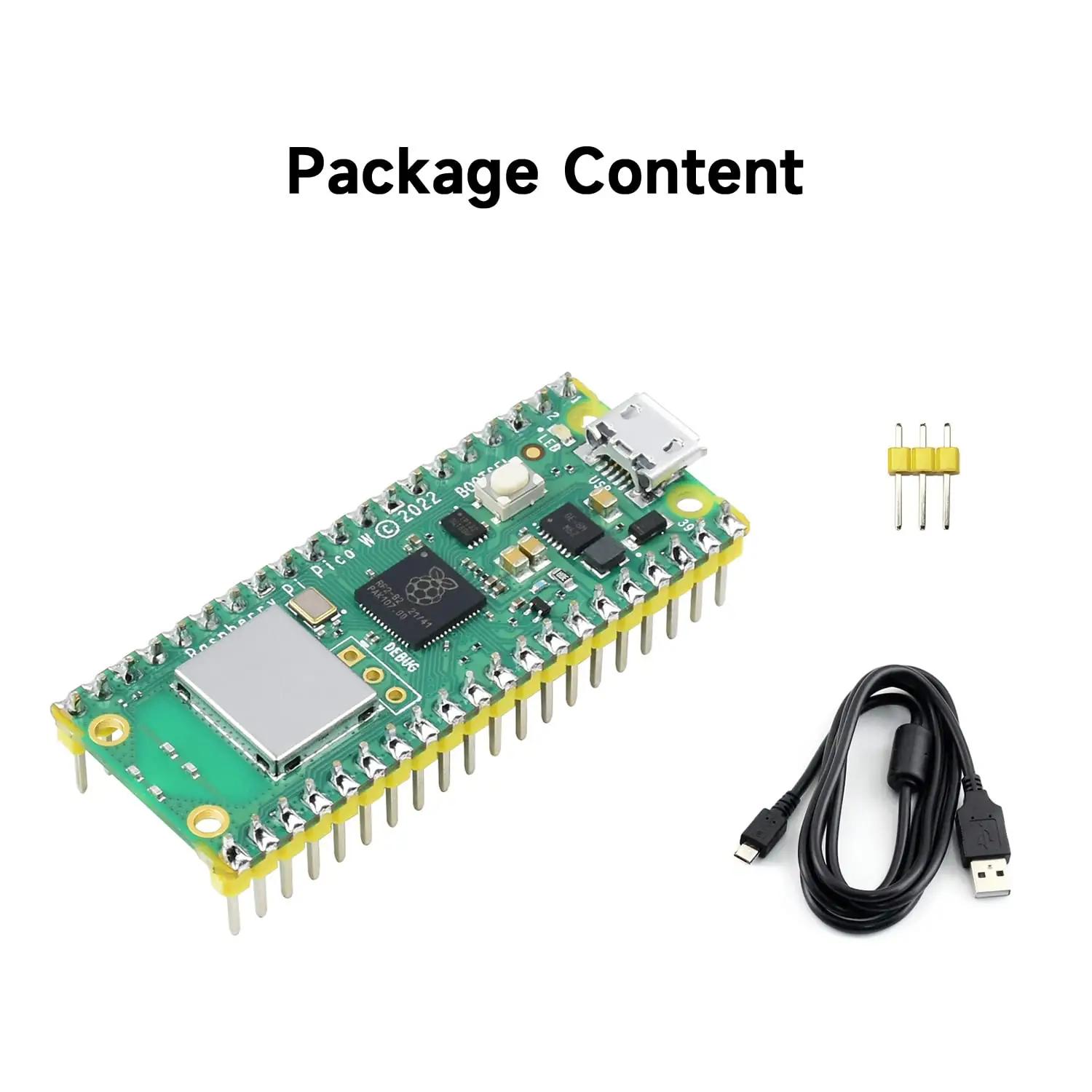 Waveshare kerge ja ühenduv microcontroller – pakend ja tarvikud