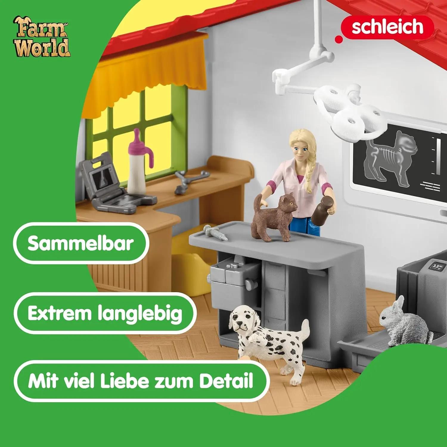 SCHLEICH mängukomplekt loomaarstipraksis – hariv kingitus lastele – pakend ja tarvikud