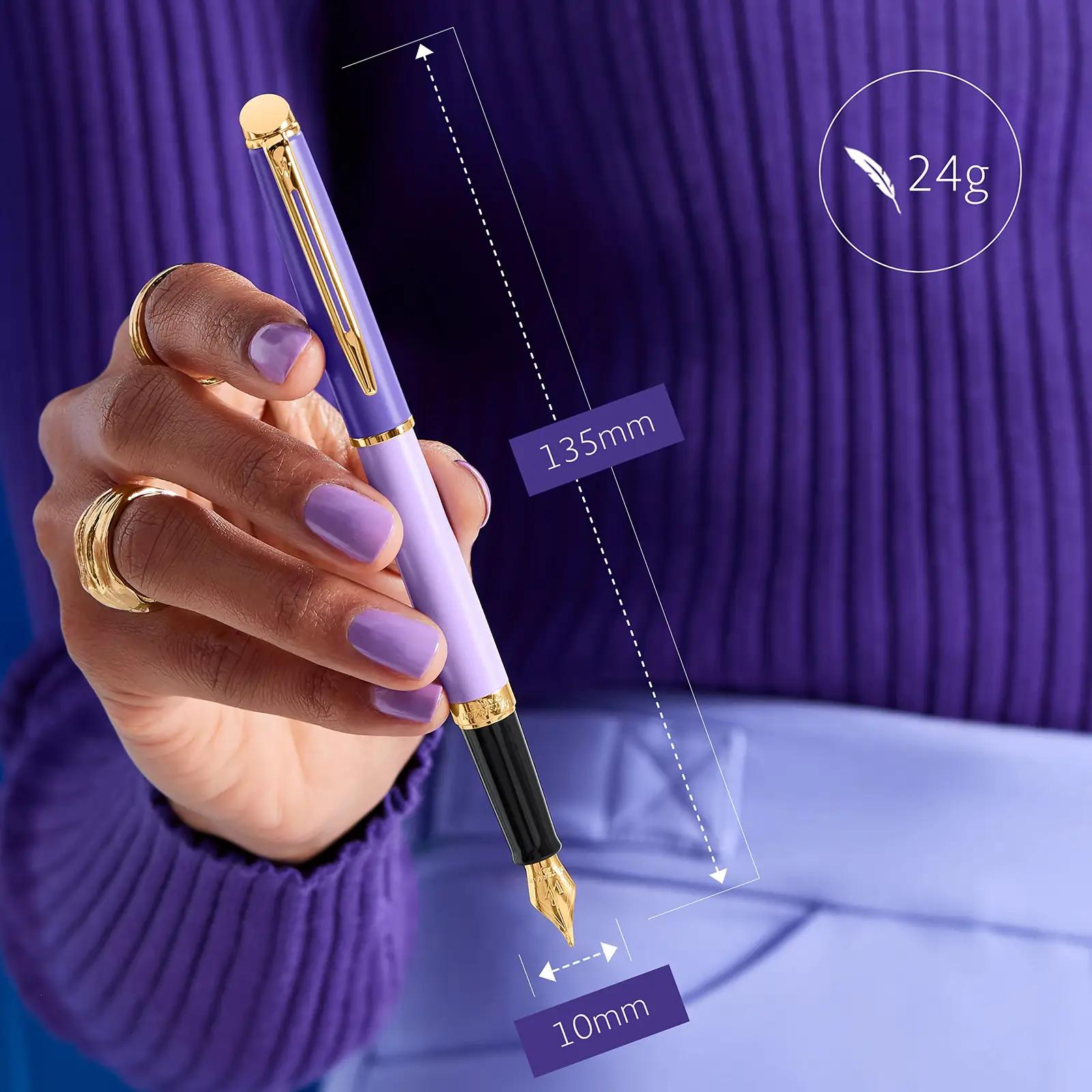 Waterman elegantne metallist sulepea violetses viimistluses – pakend ja tarvikud