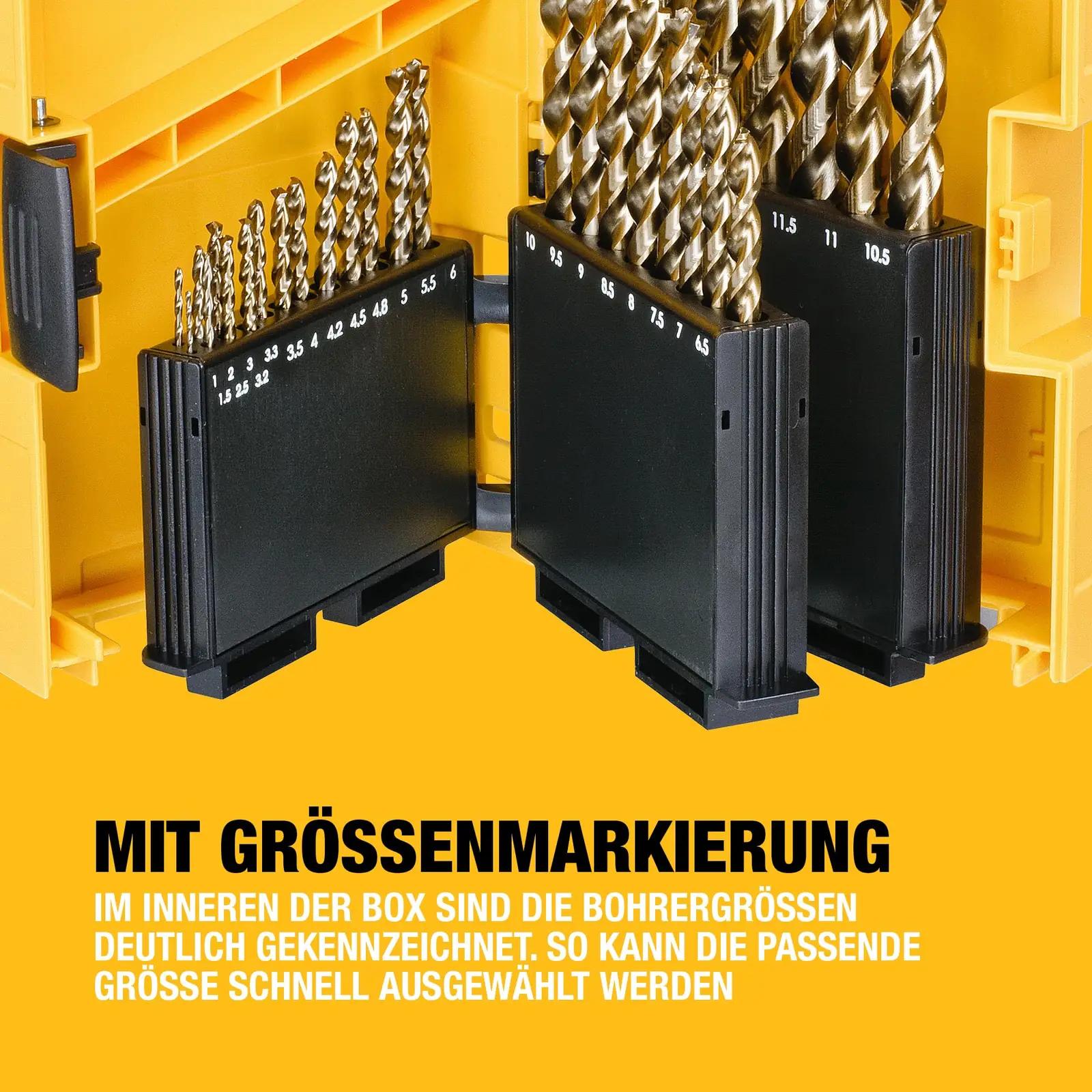 DEWALT tugeva HSS-terasega 29‑osaline metallipuurikomplekt – pilt 6