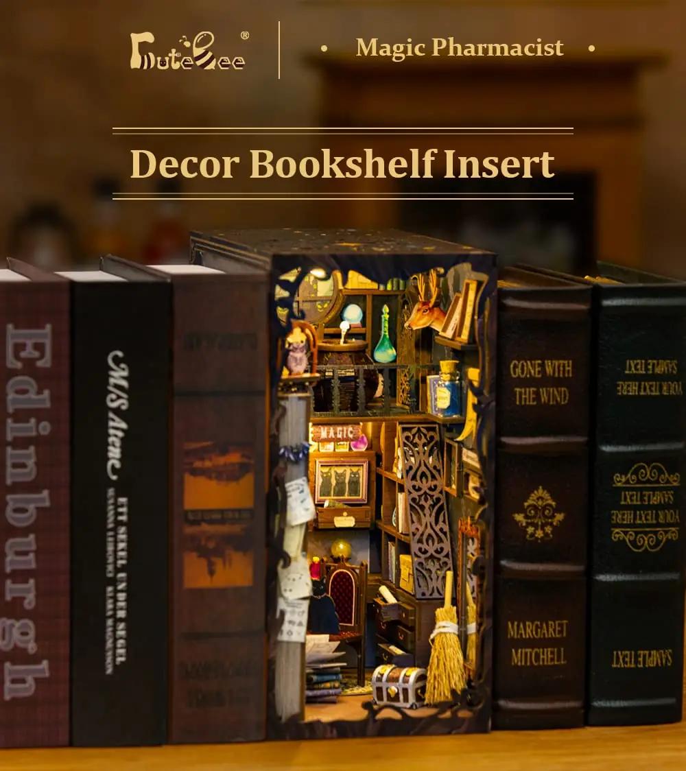 CUTEBEE puidust Book Nook – LED-dekoratsioon ja kingitus – detailne vaade