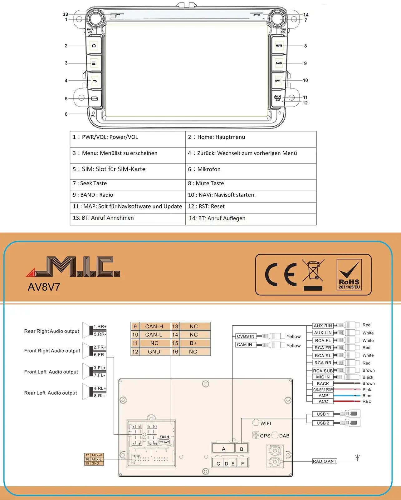 M.I.C. Android 13 autoradio 8″ IPS ekraan ja 8G+256G – pilt 9