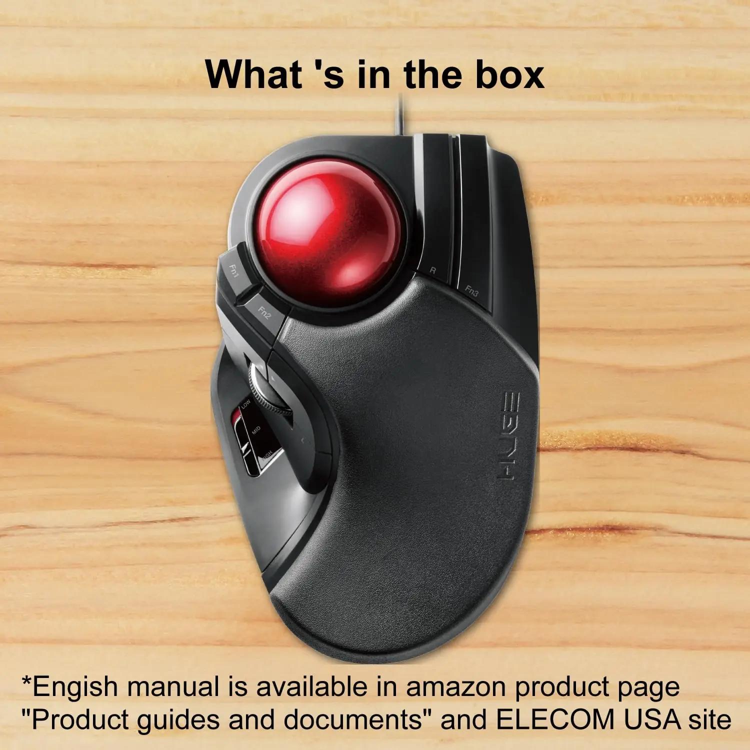 ELECOM sujuv töökorras suur trackball‑hiir mugava käetoega – pilt 9