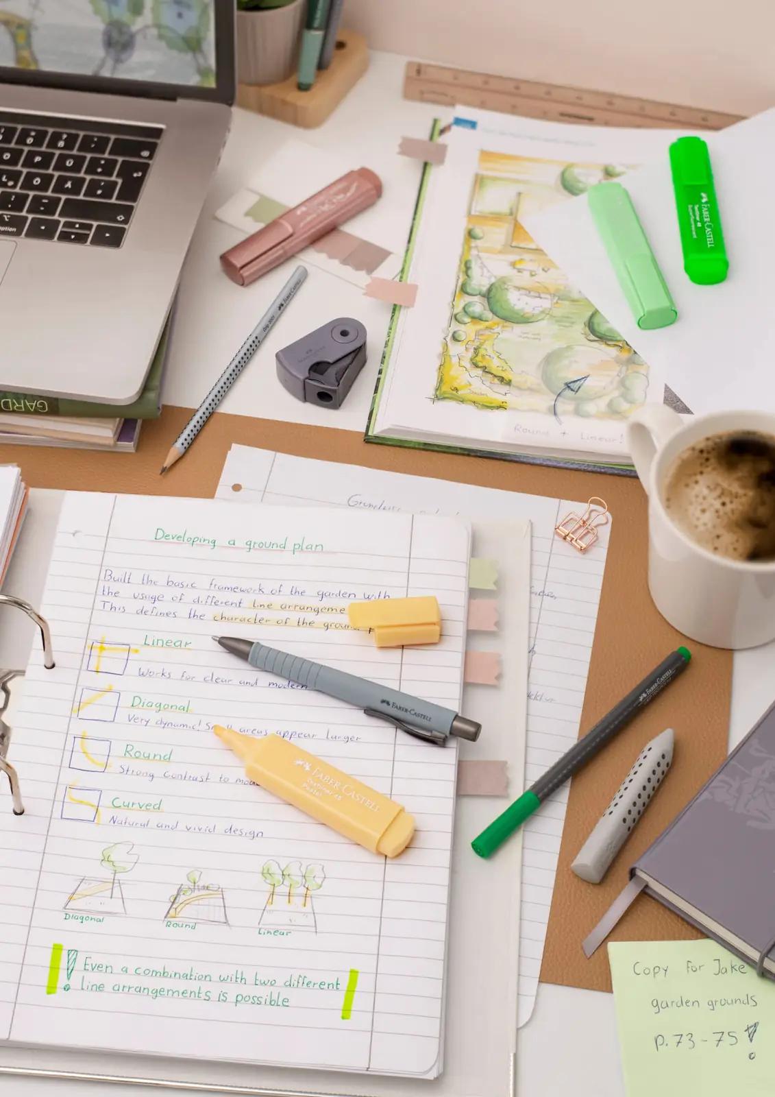 Faber-Castell kirjutuspulk ergonoomiline urban stone grey – kasutusnäide