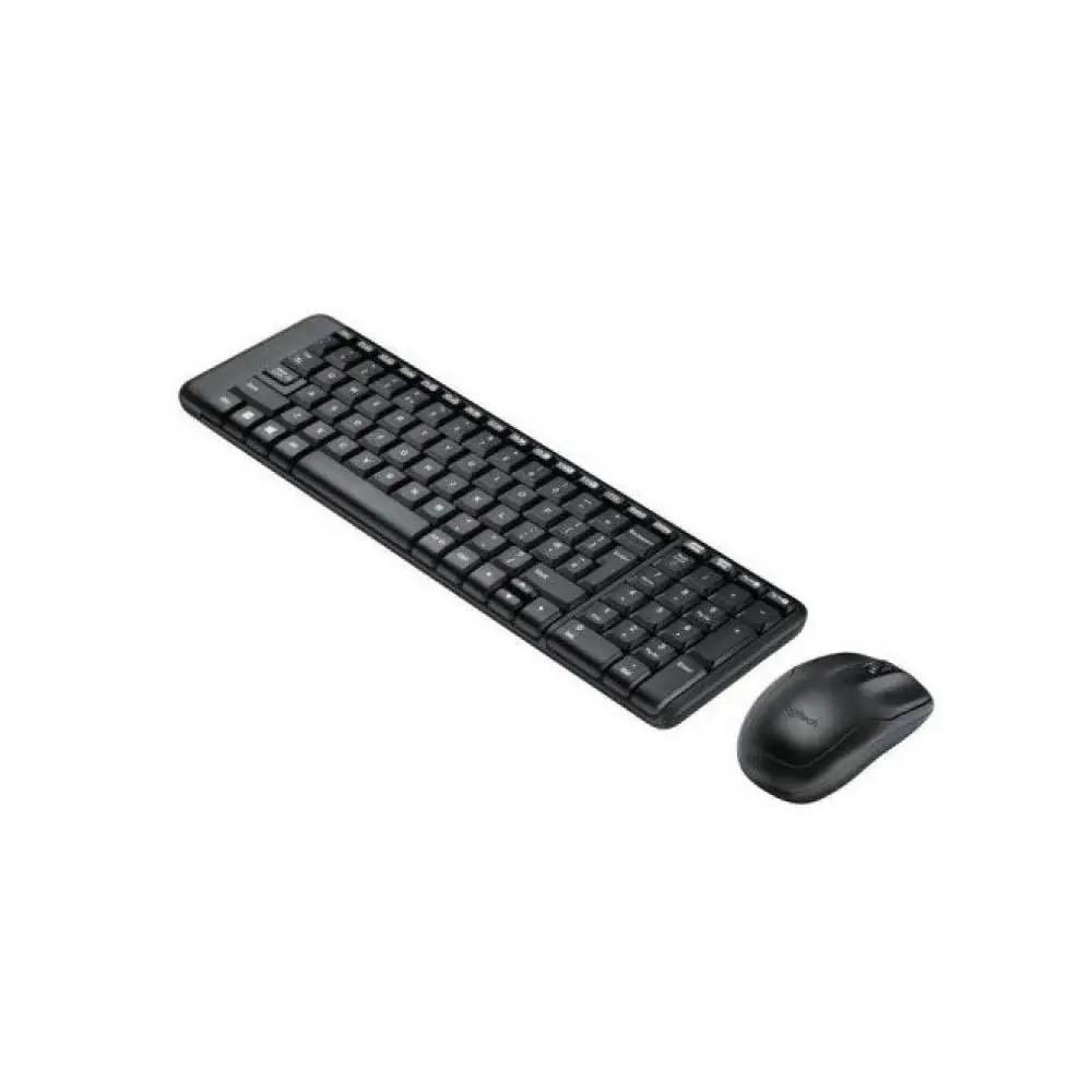 Logitech kompaktne juhtmevaba klaviatuur-hiire komplekt – pakend ja tarvikud