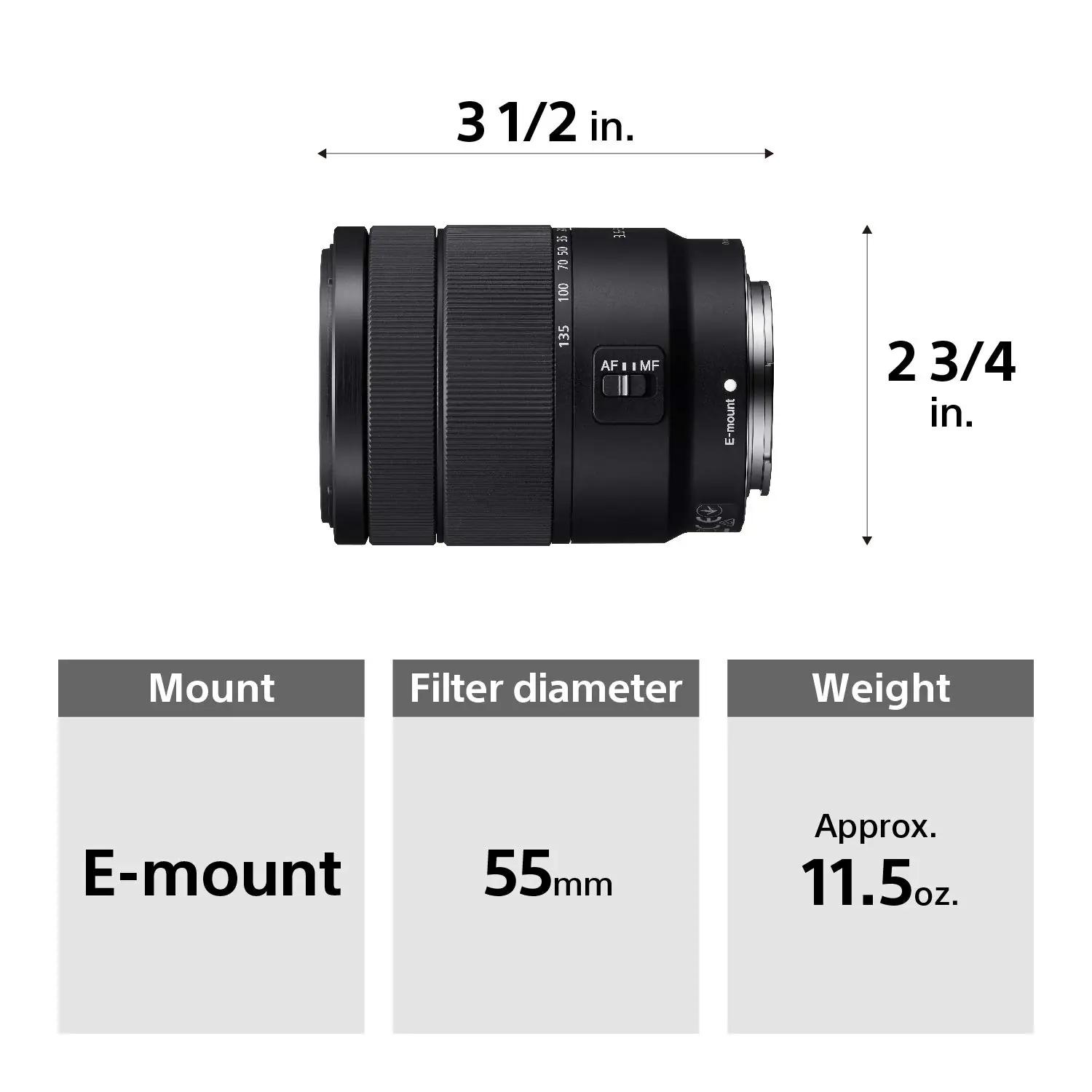 Sony kerge universaalne 18–135 mm objektiiv reisimiseks – lisavaade