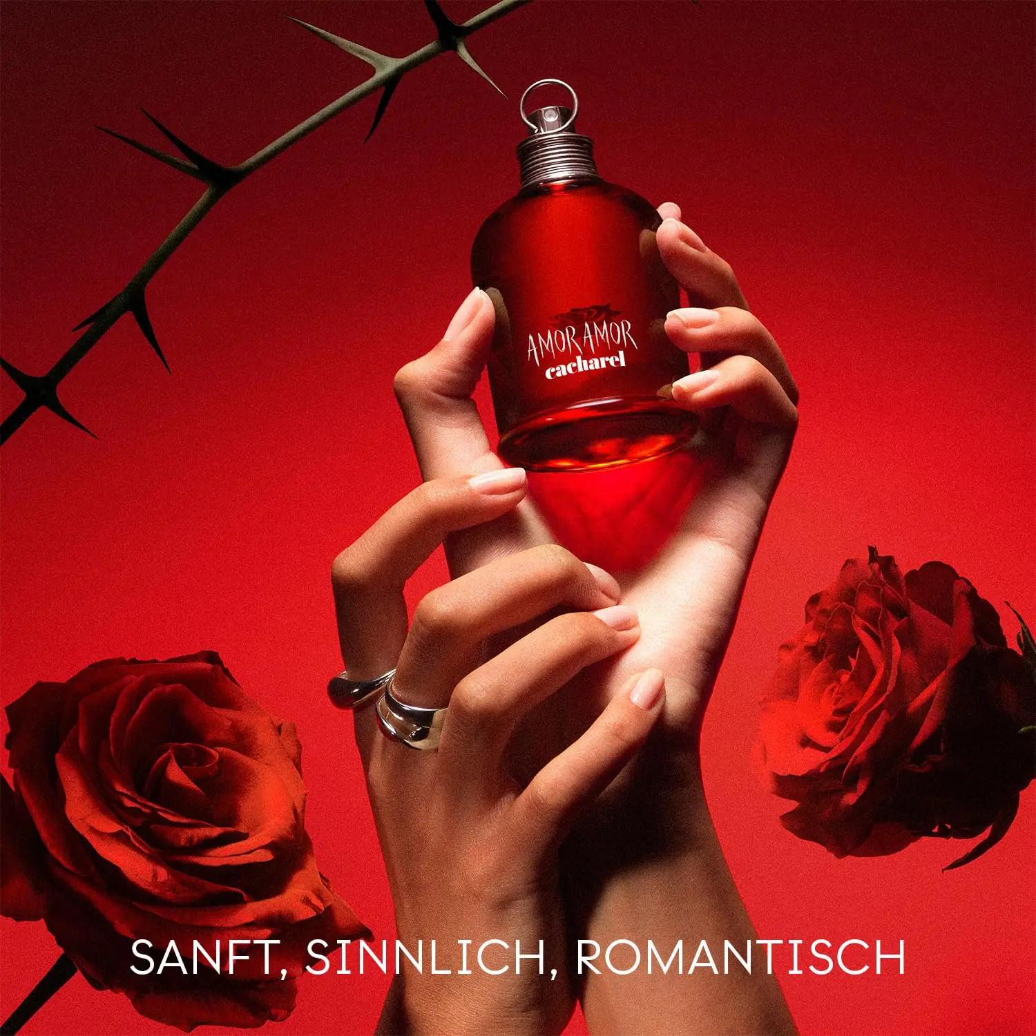 Cacharel naiselik Eau de Toilette 100 ml – romantiline lõhn – pakend ja tarvikud