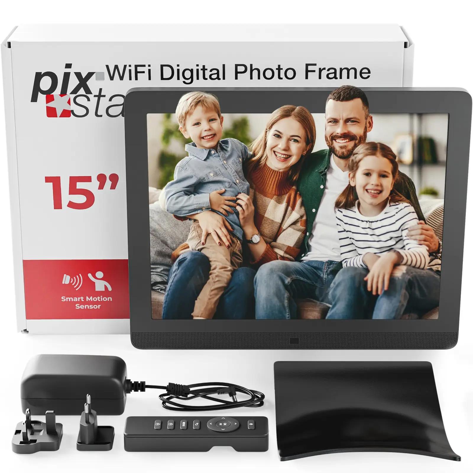 Pix Star nutikas 15″ digitaalraam matt-ekraaniga — kingiidee – detailne vaade