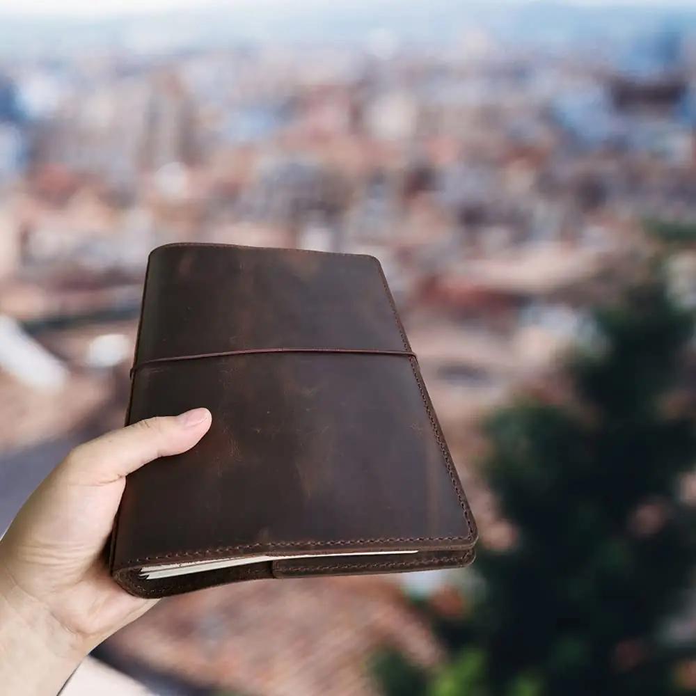 newestor kvaliteetne nahkkattega Travelers Notebook A5, tumepruun – pilt 8