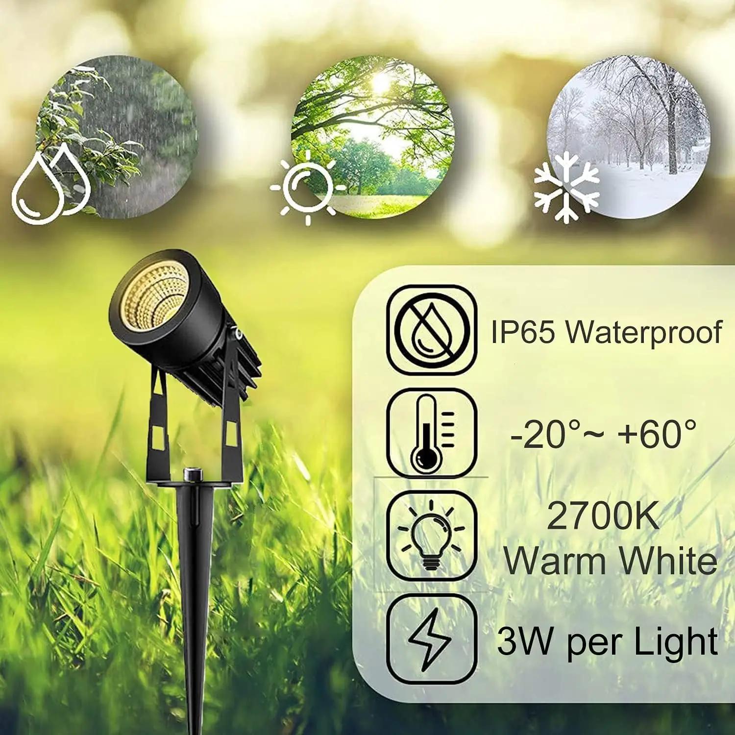 Spurleh välistingimuste LED aiahark 6‑tk — veekindel 3000K – pakend ja tarvikud