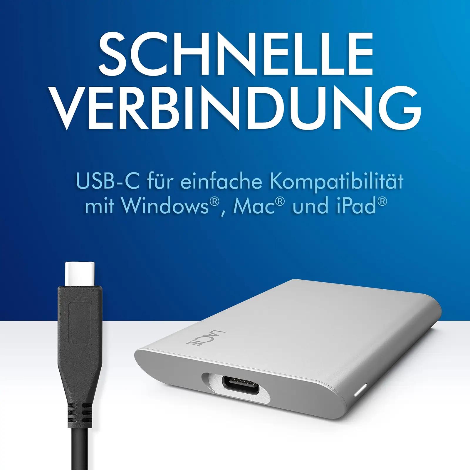 LaCie Moon Silver 1TB kaasaskantav SSD — kiire varukoopia – pilt 8