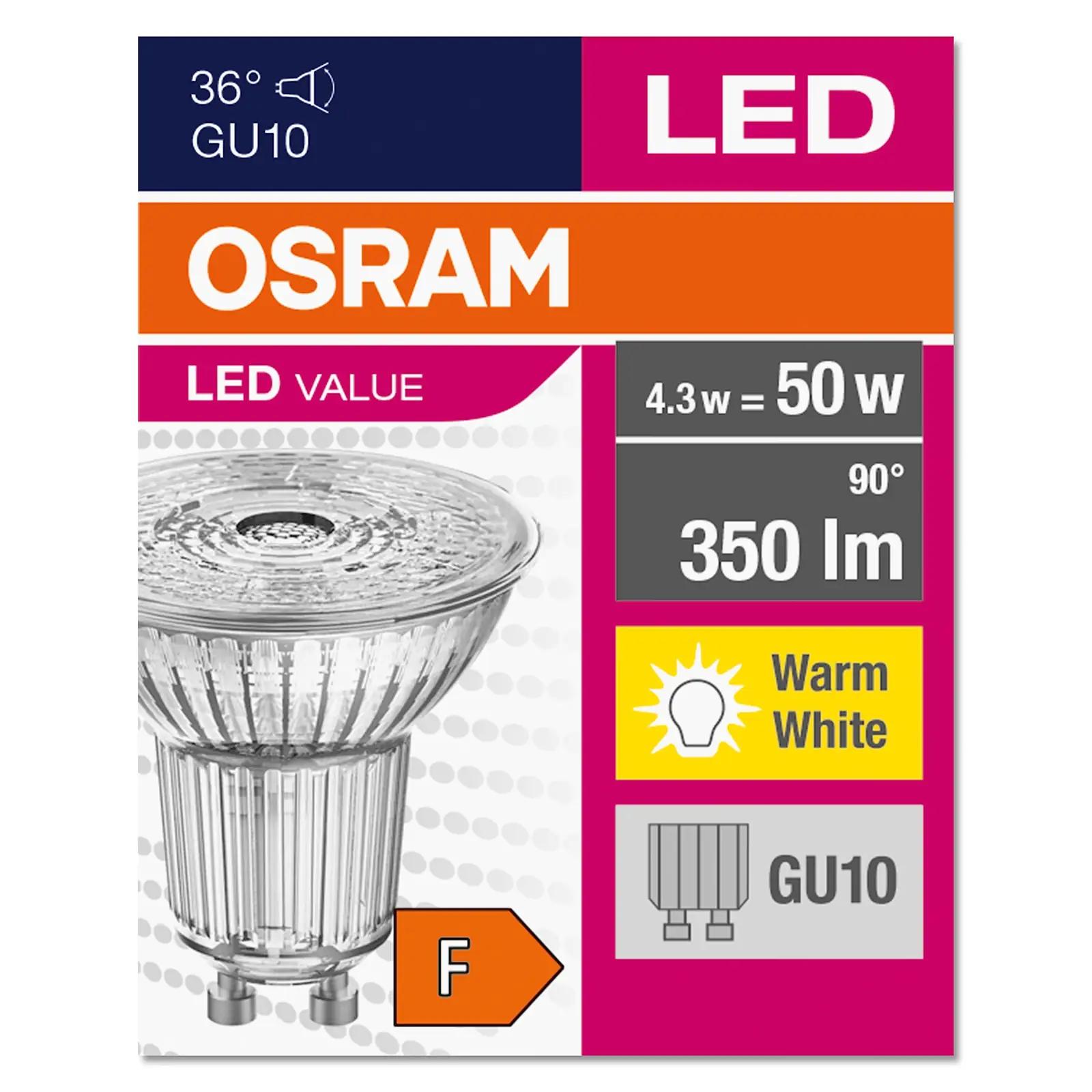 Osram LED lambipakk: soojavalge GU10 reflektor 10tk – detailne vaade