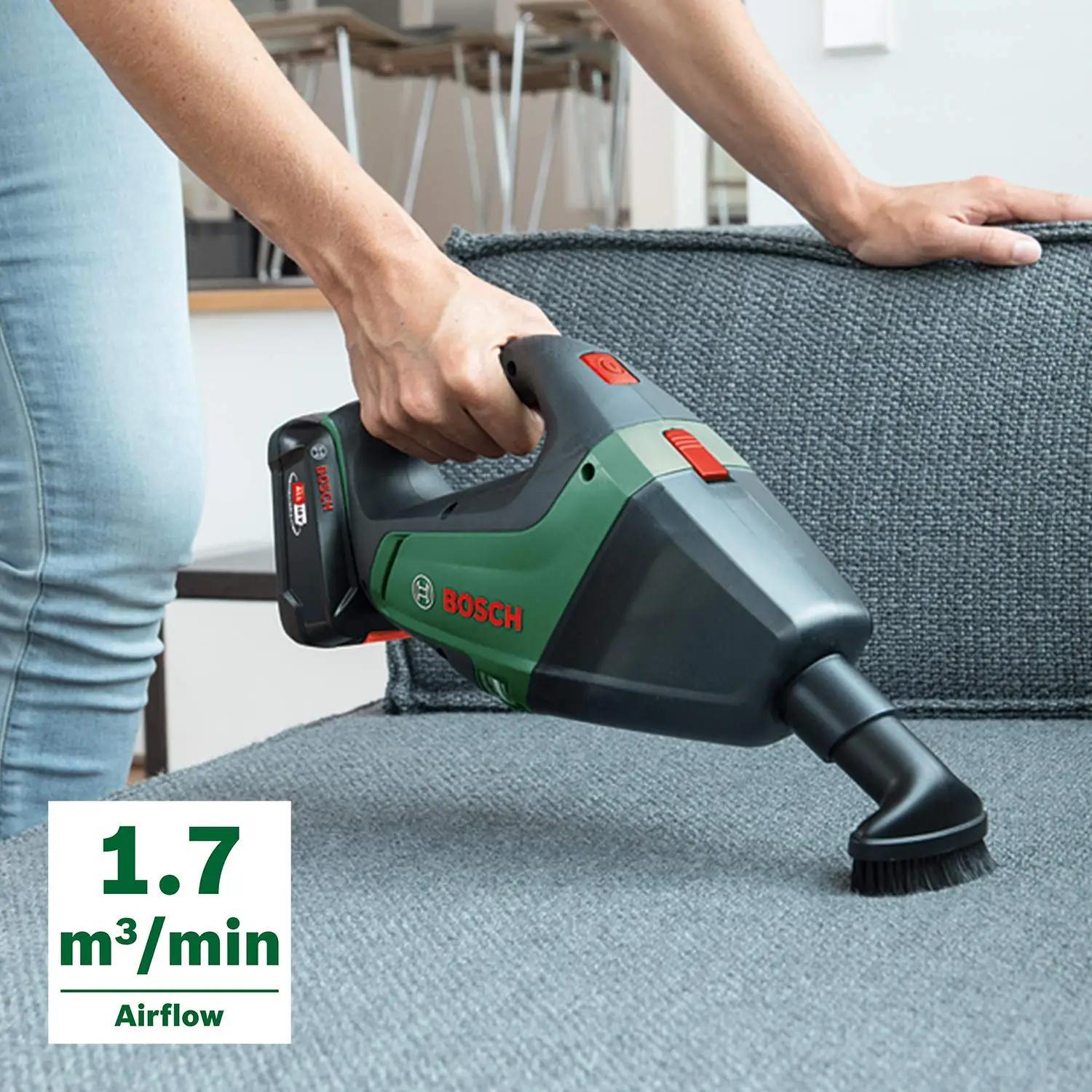 Bosch kerge akupuuduv tolmuimeja — UniversalVac 18, roheline – kasutusnäide