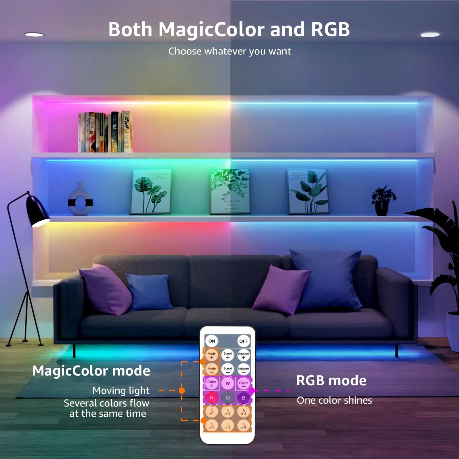 Lepro MagicColor 15 m veekindel RGB LED-riba koduseks meeleoluks – pakend ja tarvikud