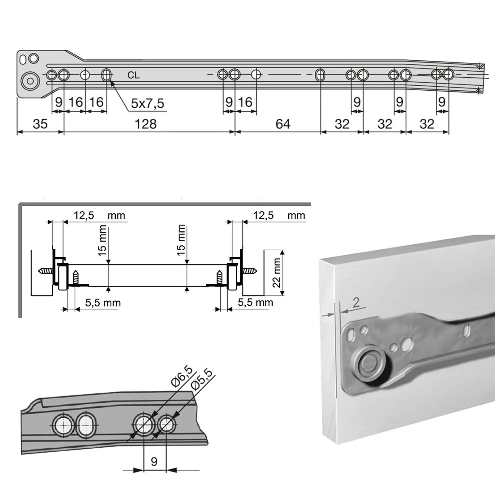 LOOTICH metallist sahtlijuhtmed 300 mm — tugev ja sile liikumine – pilt 6