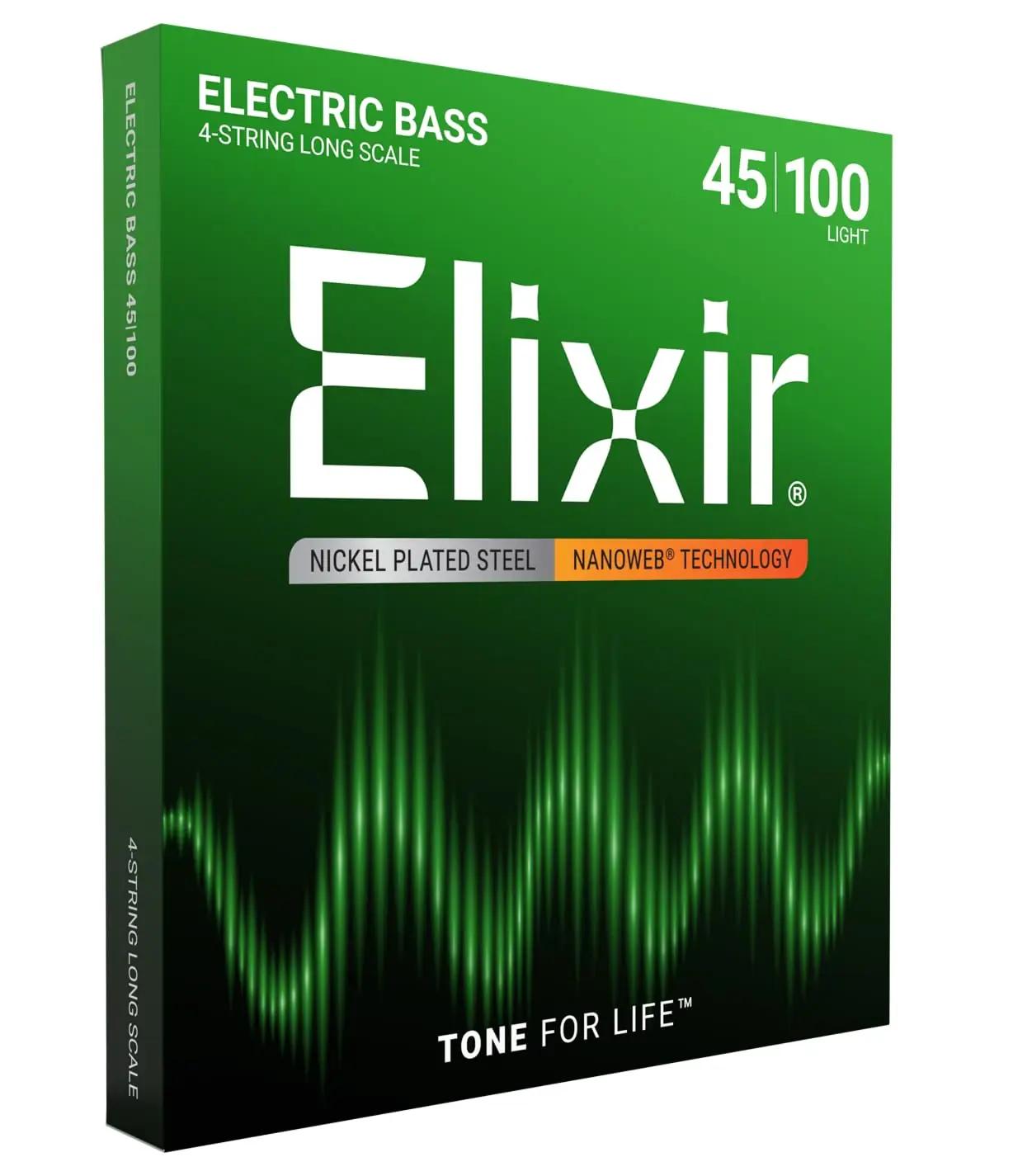 Elixir vastupidavad bassikeeled NANOWEB kattega — heli ja täpsus