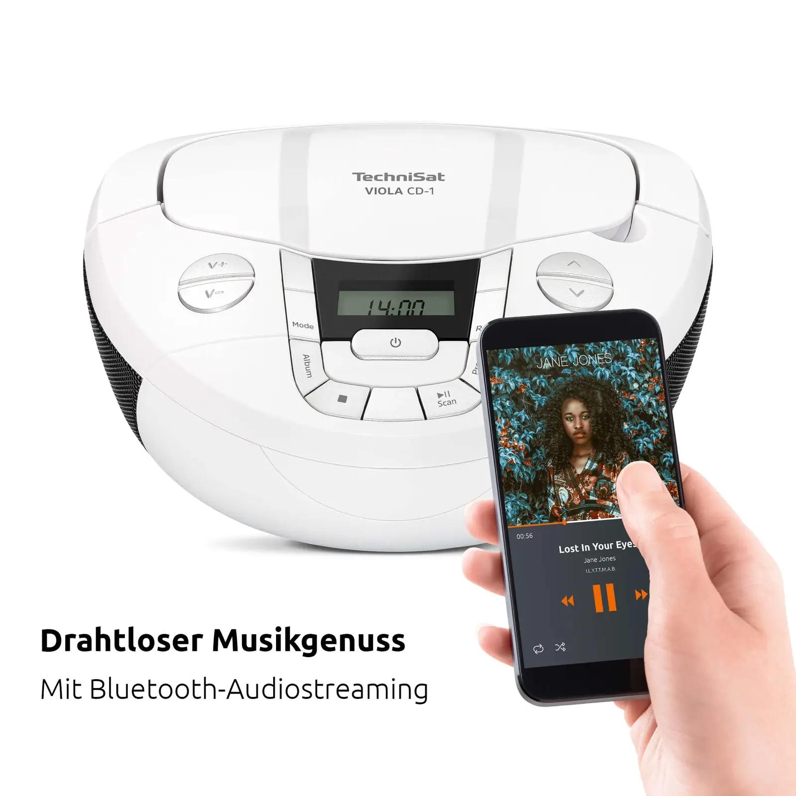 TechniSat kompaktne Viola CD-1 — kaasaskantav boombox – detailne vaade