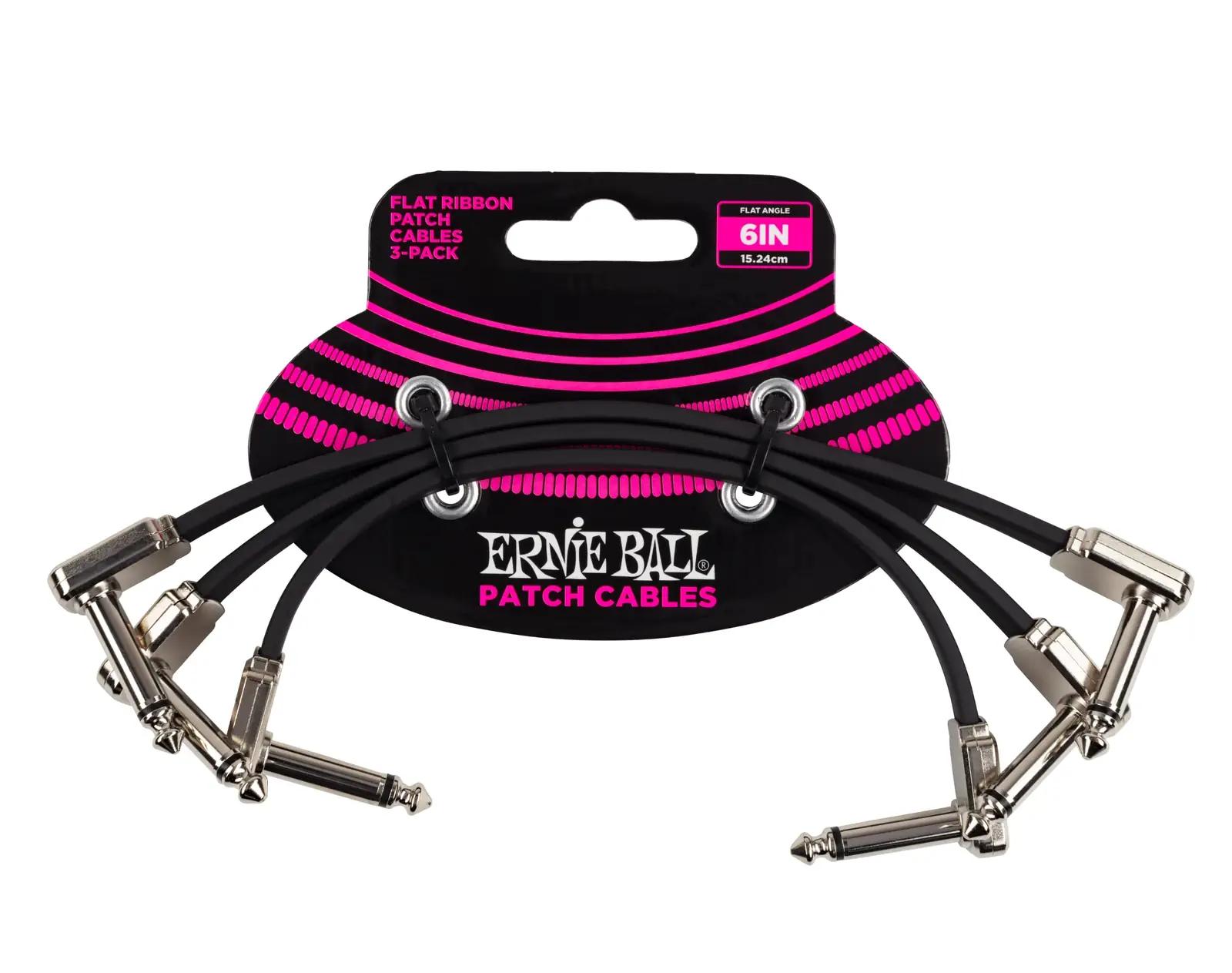 Ernie Ball painduv PVC patch-kaabel 3tk — kompaktne ühendus