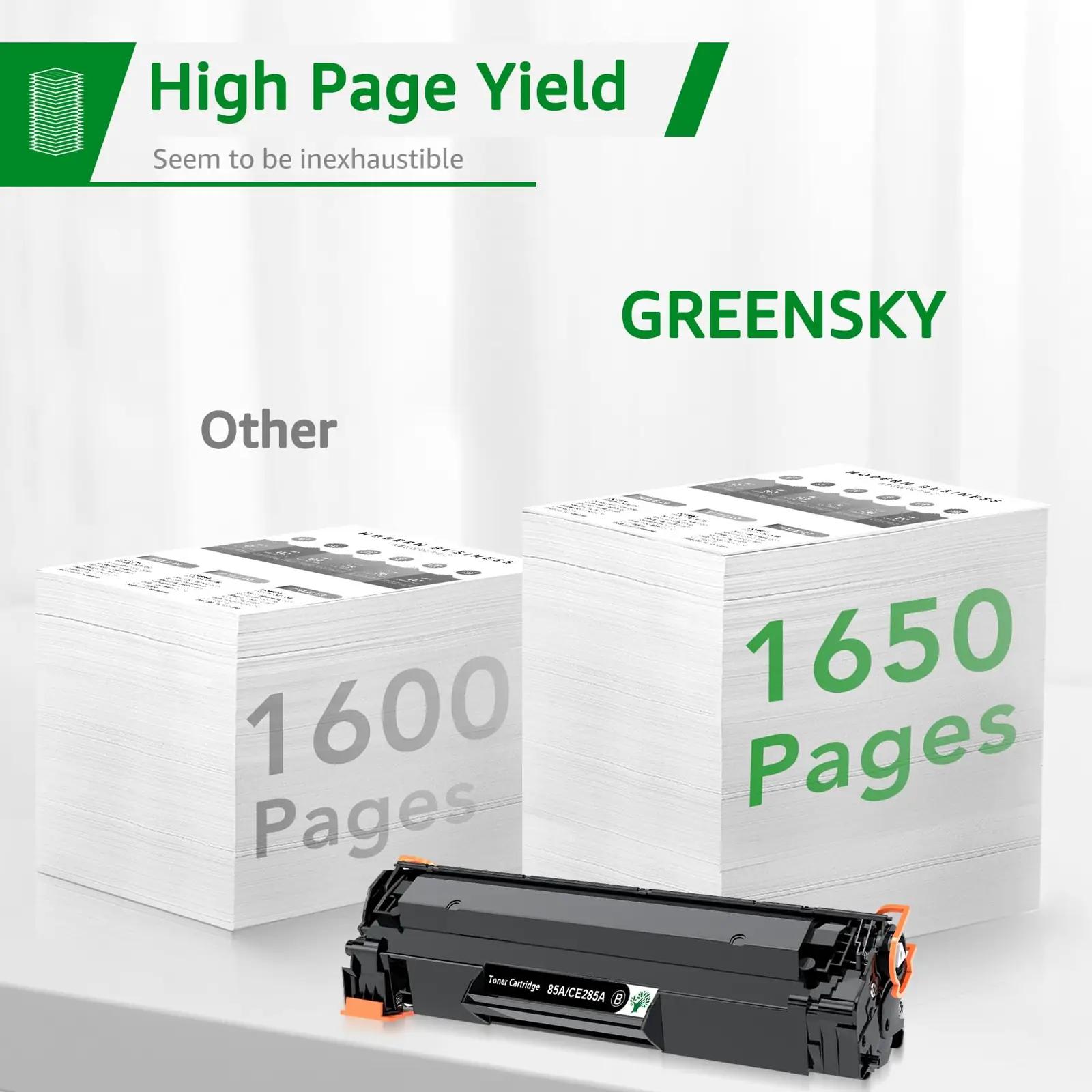 GREENSKY vastupidav must toner kodu- ja kontoriprinterile – pakend ja tarvikud
