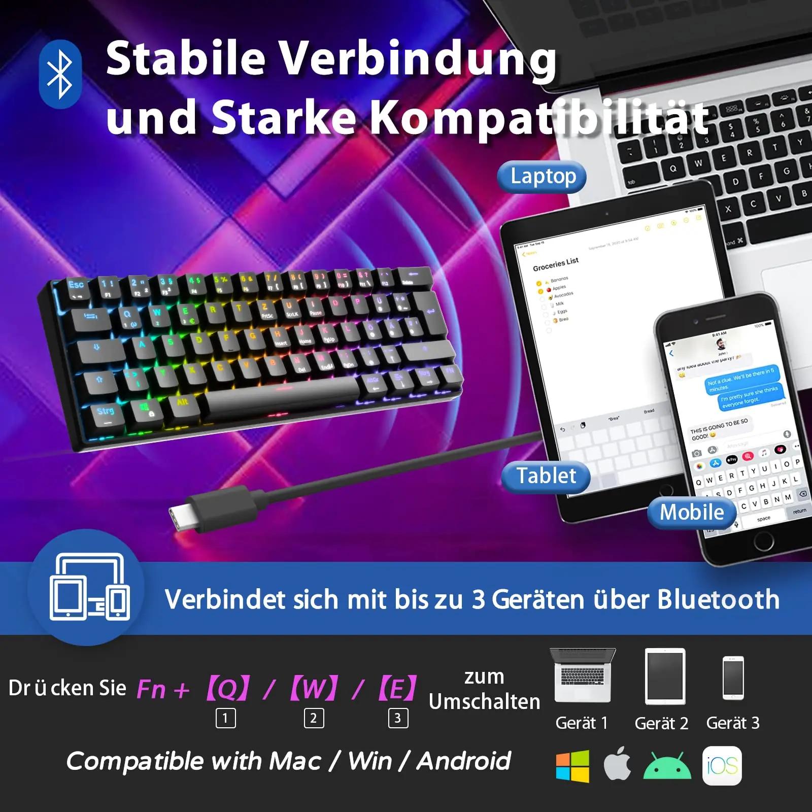 RK ROYAL KLUDGE kerge 60% mehaaniline klaviatuur RGB-valgustusega – pilt 7