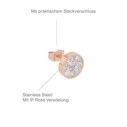 s.Oliver roosakuldne roostevabast terasest kõrvarõngad Swarovski – kasutusnäide