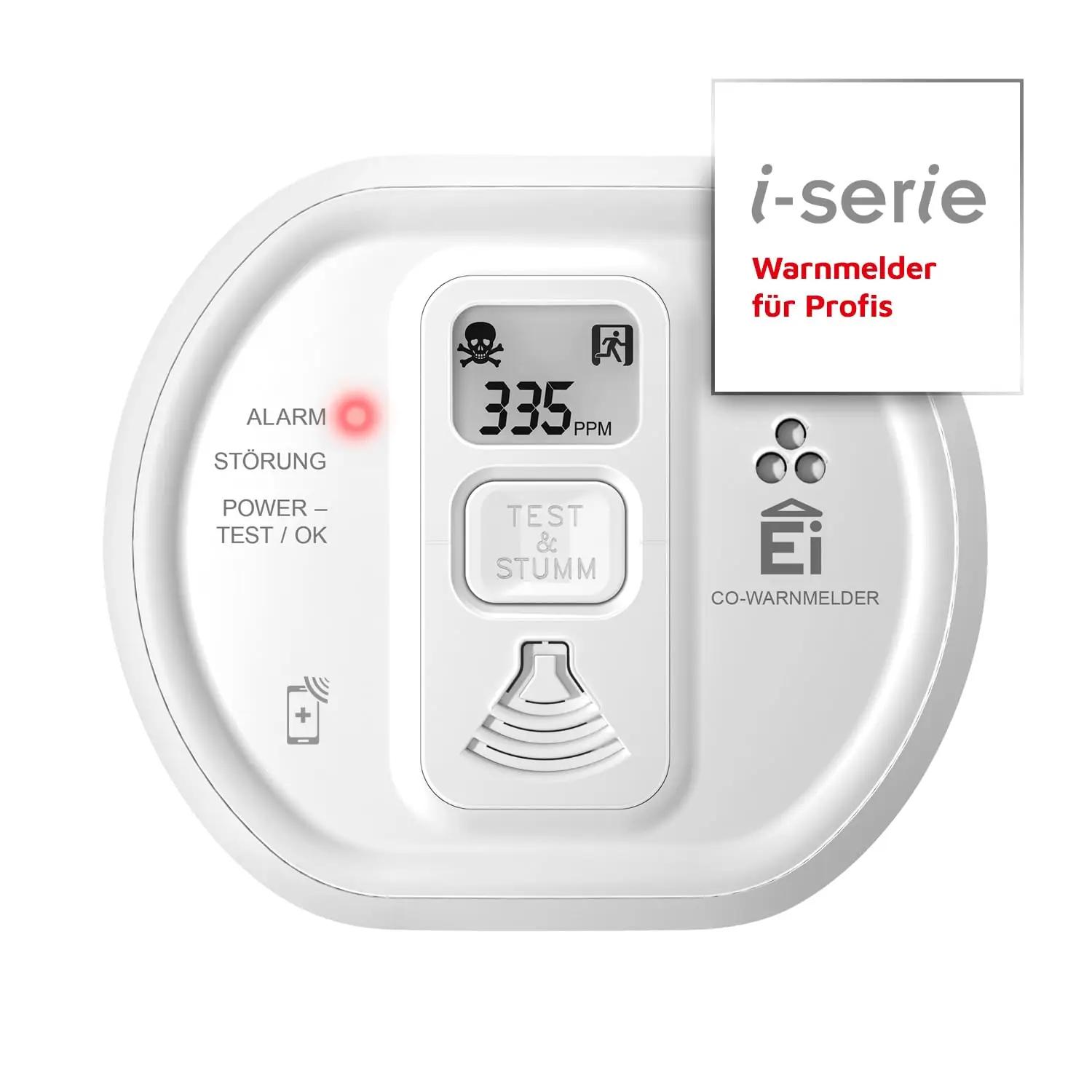 Ei Electronics i-seeria CO-andur LCD-ekraaniga ja 10a akuga
