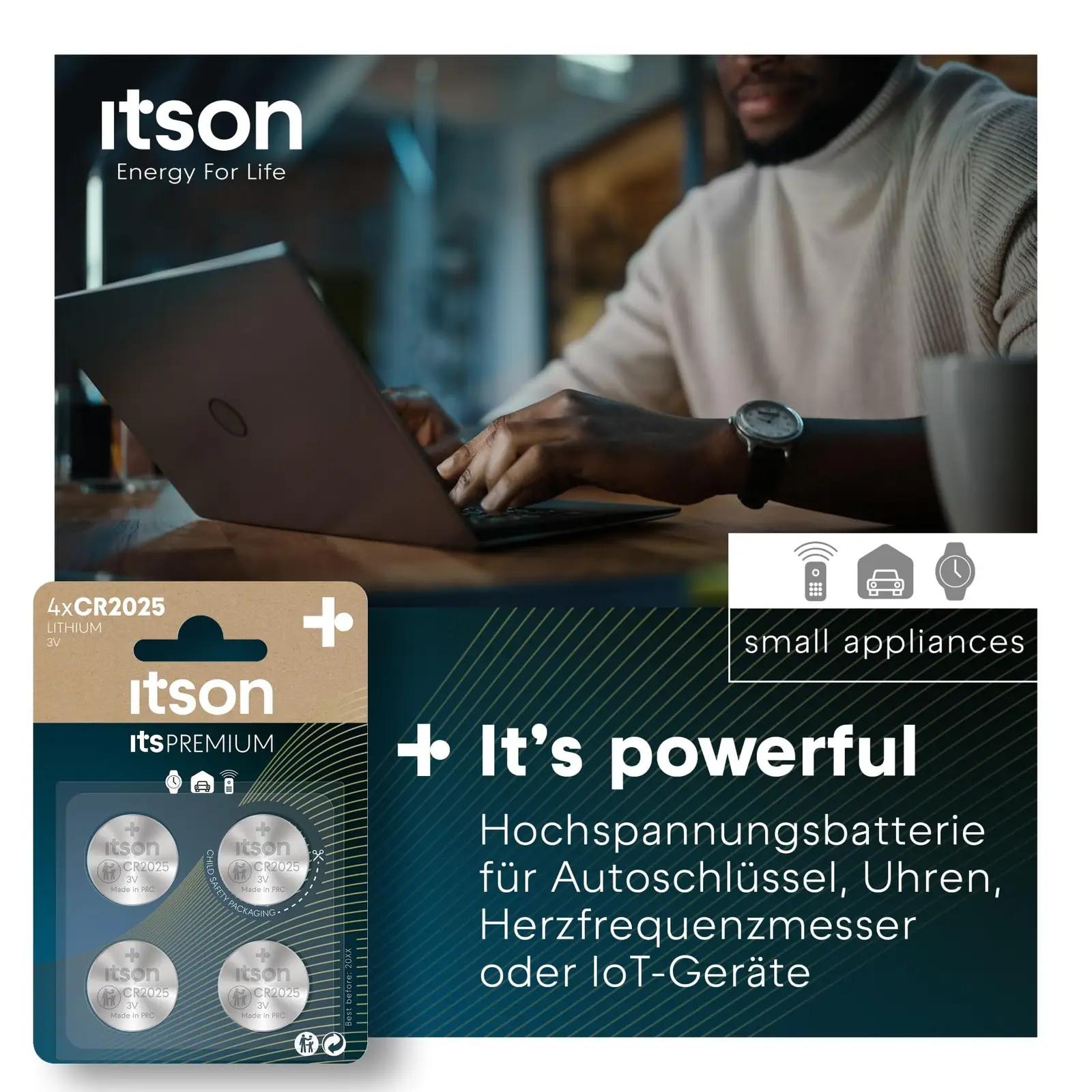 ITSON vastupidav CR2025 patarei kingituseks või igapäiseks – detailne vaade